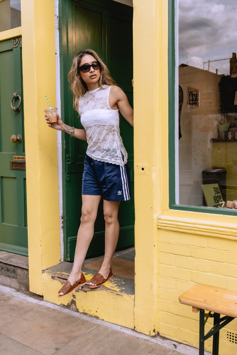 Tower London Hurache Sandales En Cuir Pour Femmes, Marron