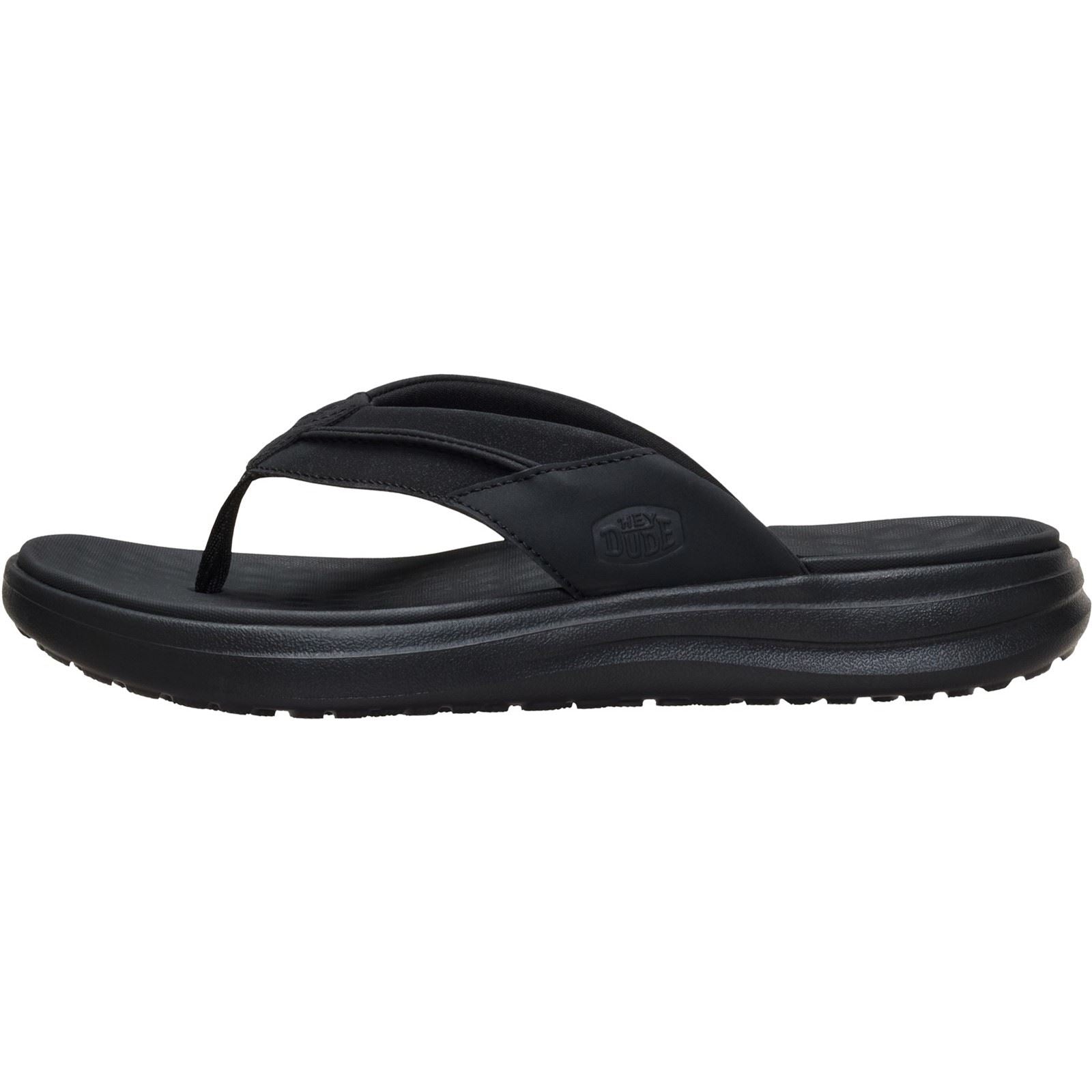 HEYDUDE Finn Flip Sandales Noires Pour Hommes En Polyuréthane
