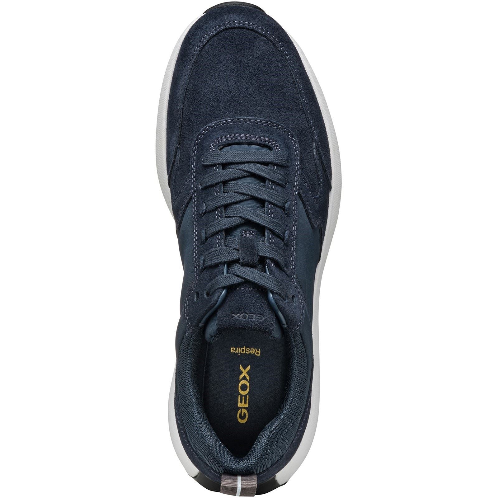 Geox U VOLPIANO Chaussures De Sport Pour Homme En Cuir Bleu Marine