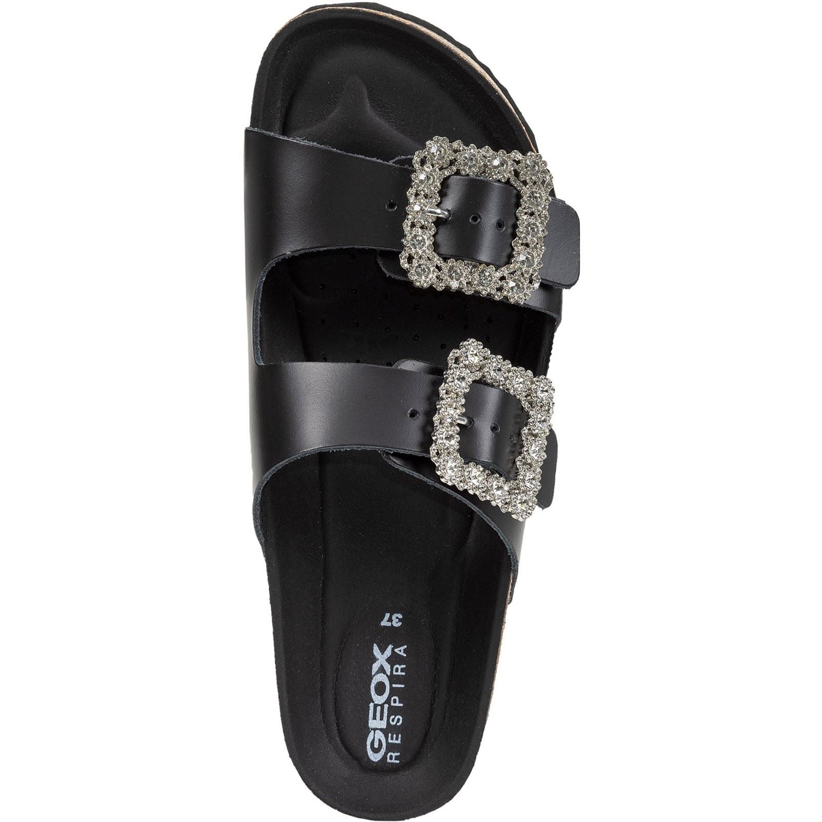 Geox D BRIONIA R Sandales Noires Pour Femmes En Cuir