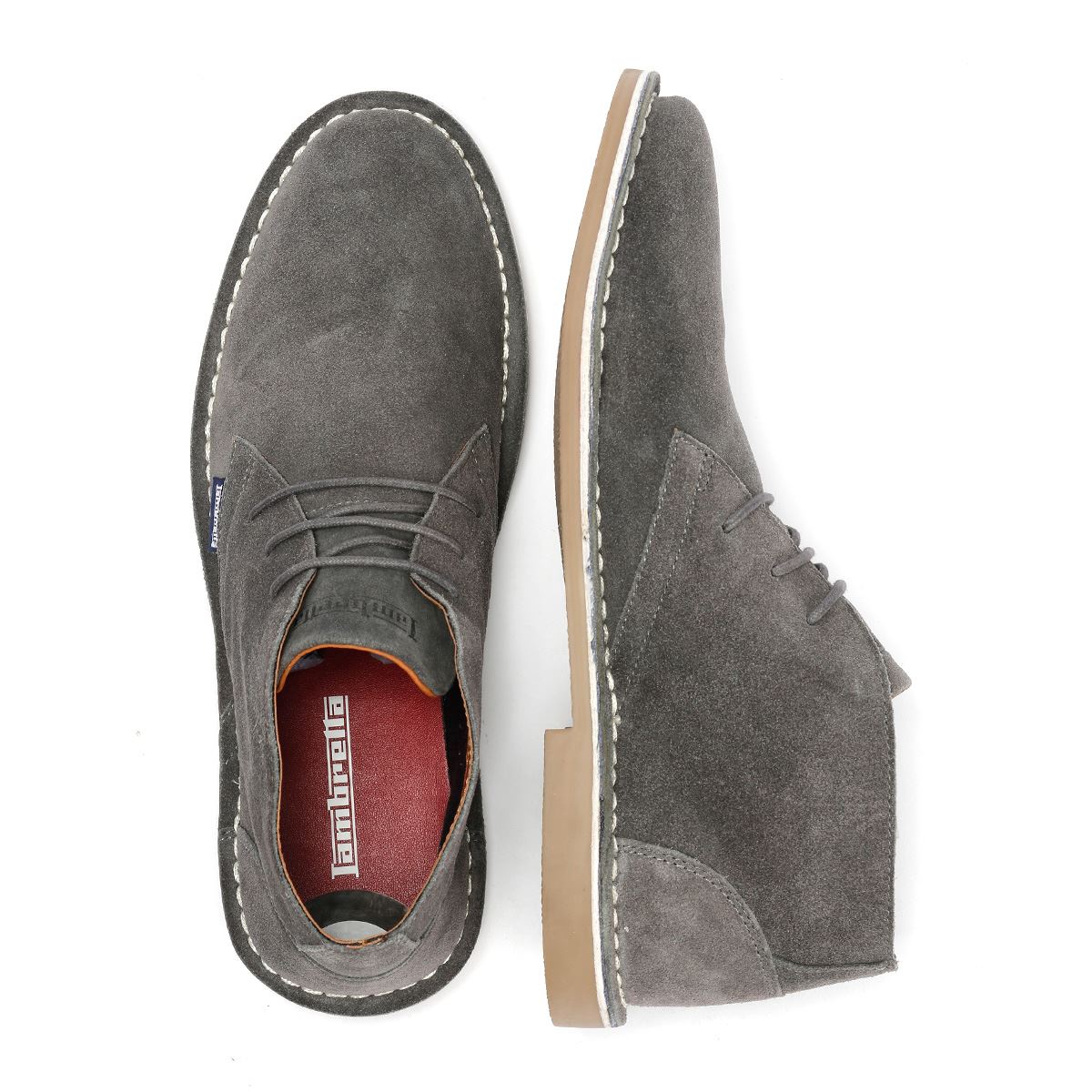 Lambretta Chiswick Bottes Grises Pour Homme En Suède