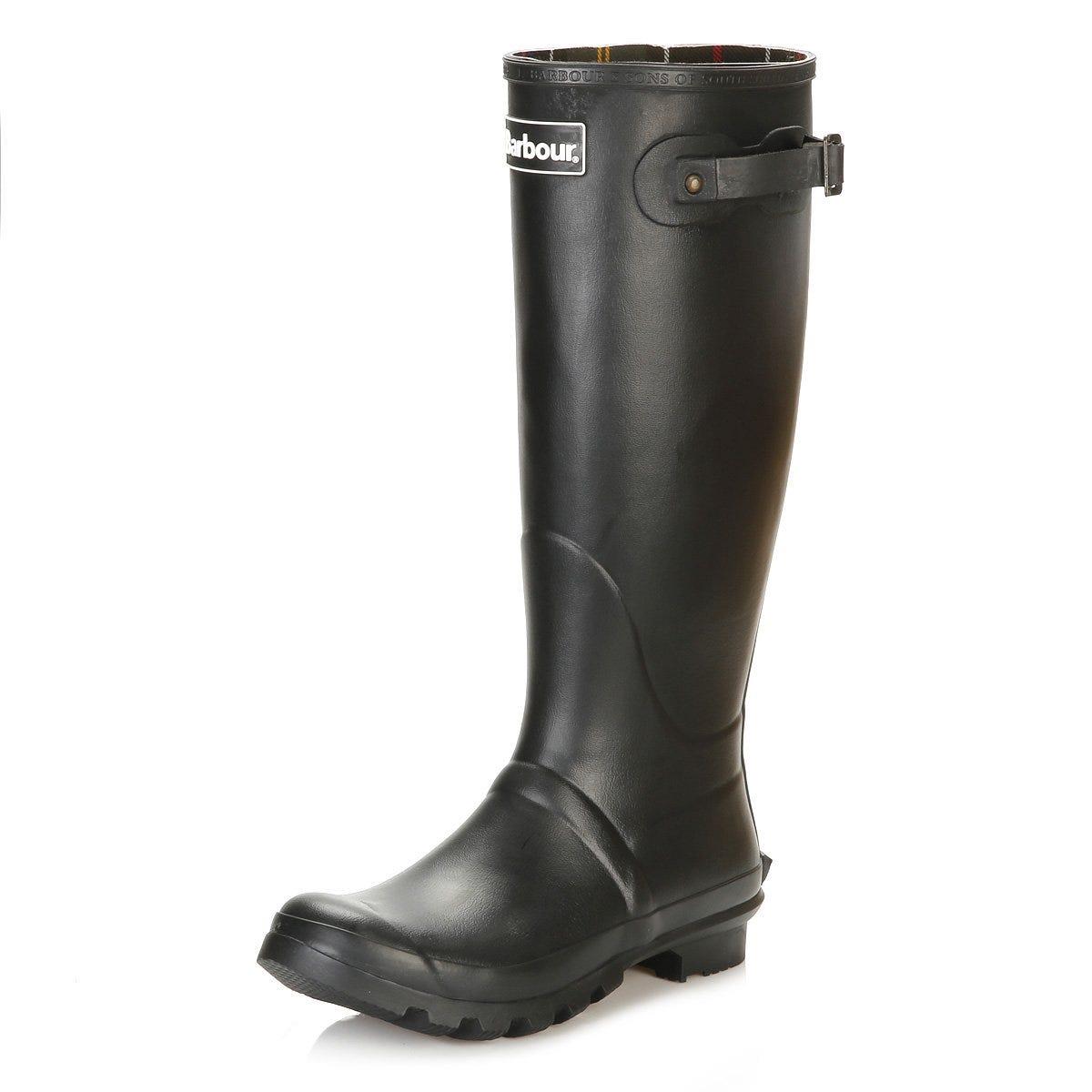 Barbour Bede Bottes En Caoutchouc Noires Pour Femme