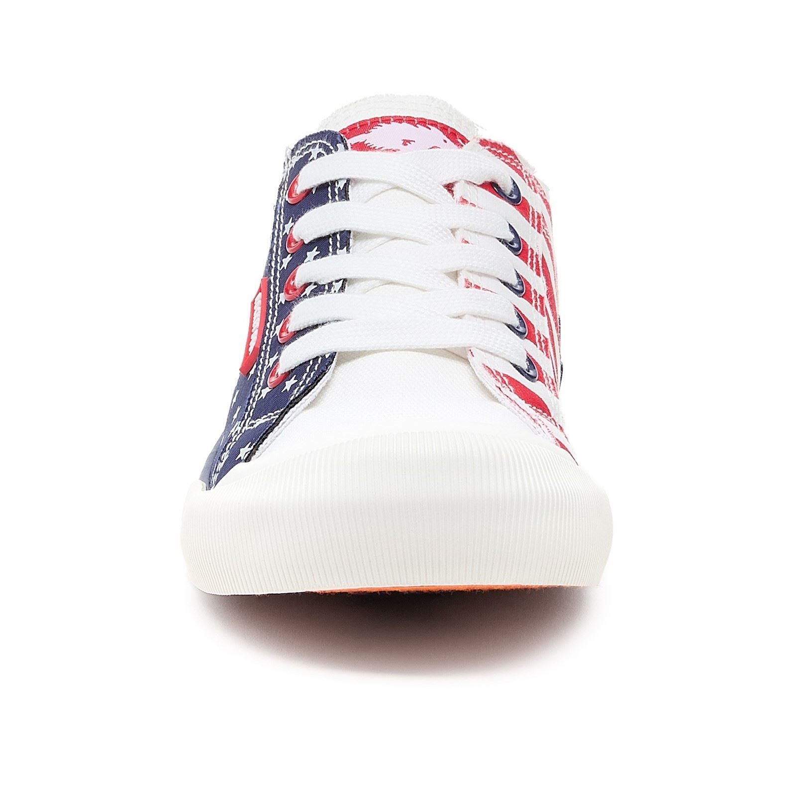 Rocket Dog Jazzin Spangle Chaussures De Sport En Coton Pour Femmes Rouge/Marine