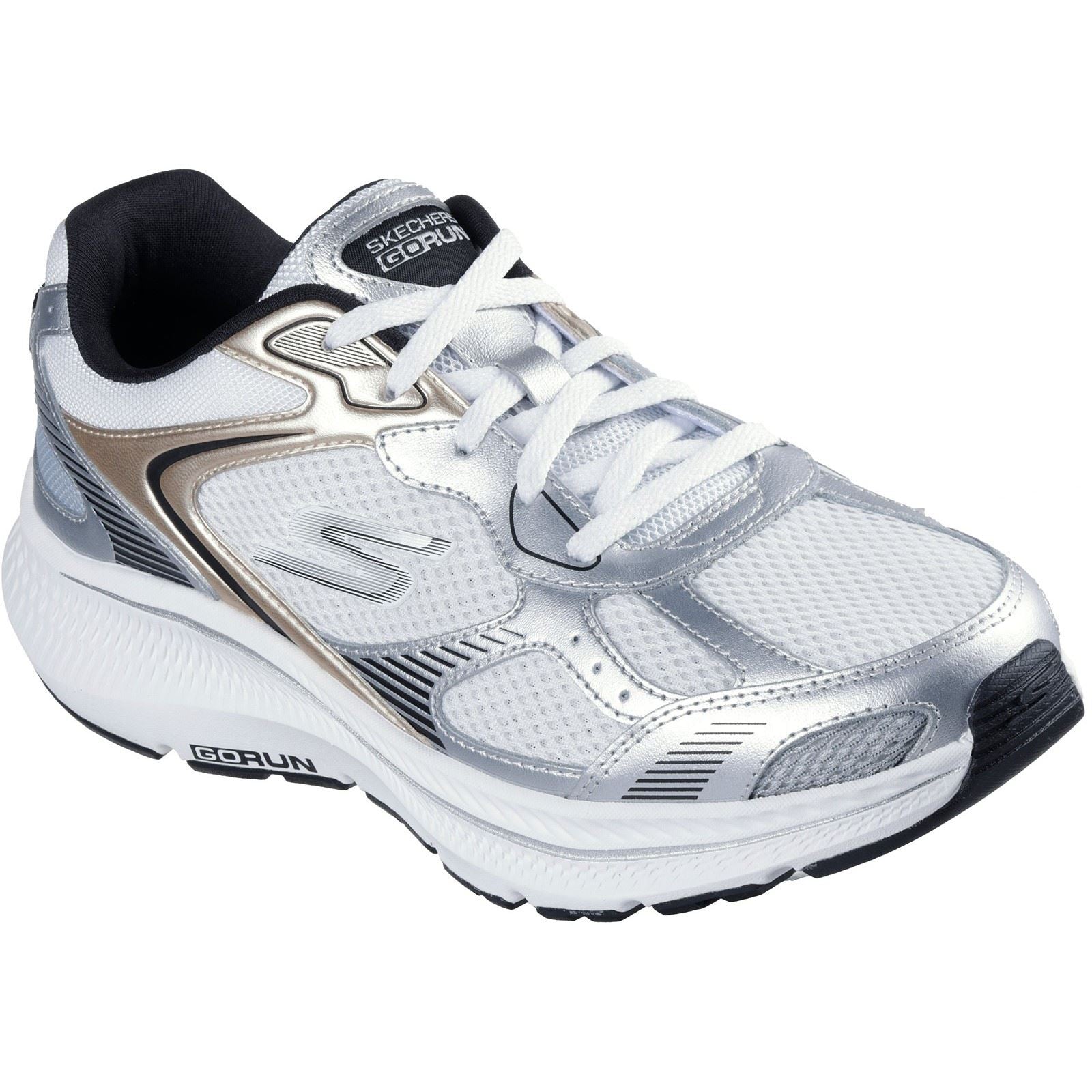 Skechers GO RUN Consistent 2.0 Volt Chaussures De Sport Pour Femmes En Cuir Blanc/argent/noir