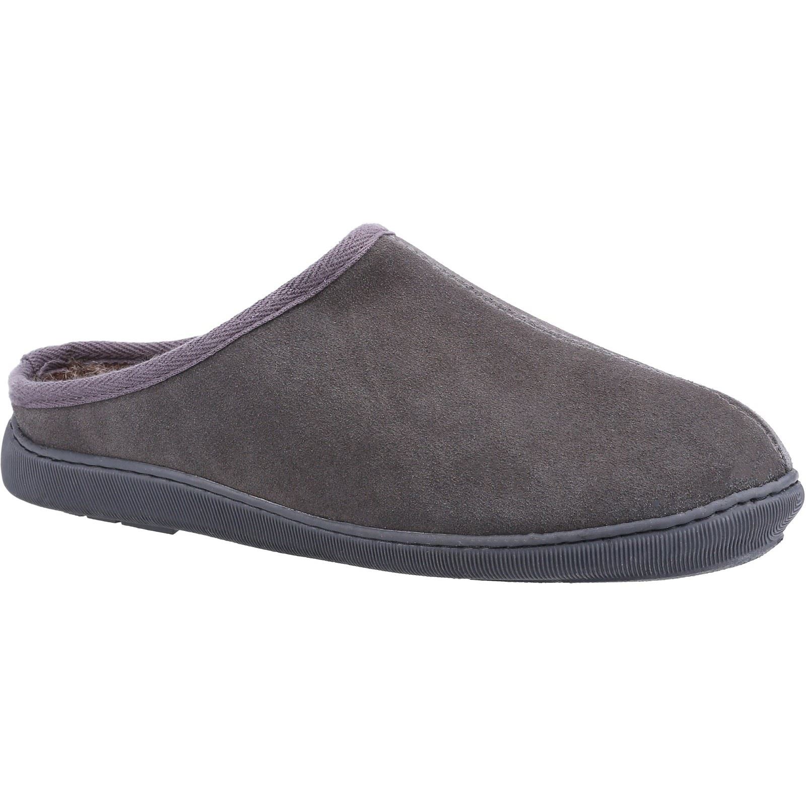 Hush Puppies Ashton Chaussons Homme Gris En Daim
