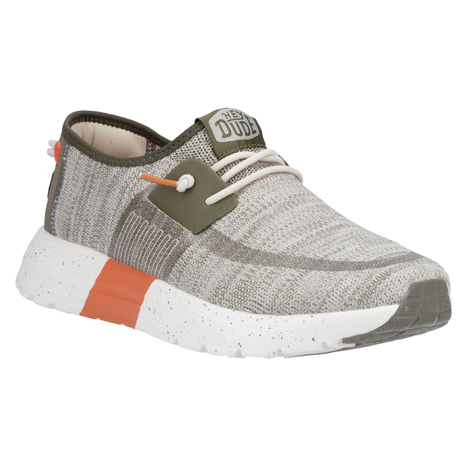 HEYDUDE Sirocco Sport Mode Baskets Pour Homme Vert/Olive Poussiéreux/Orange