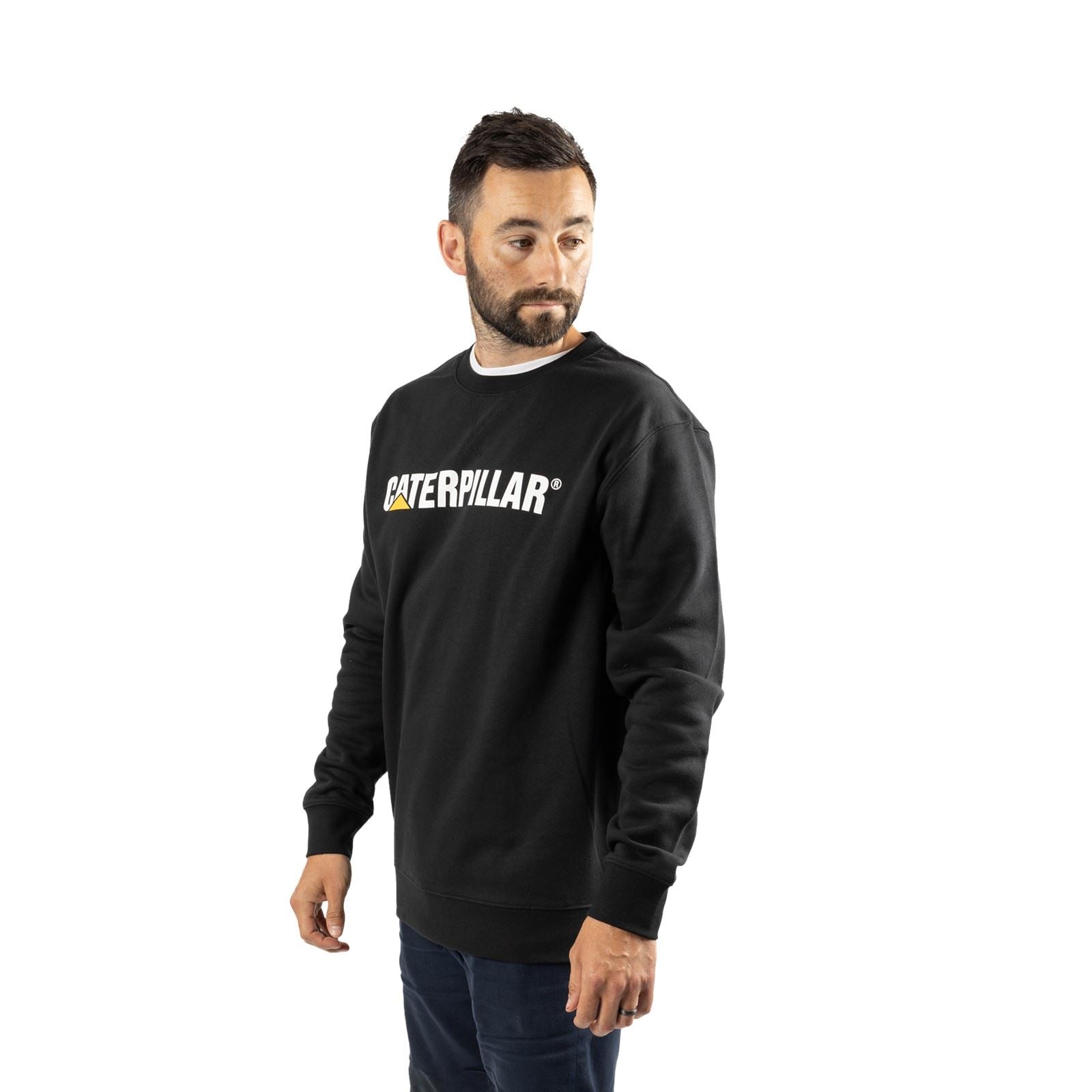 Caterpillar Midweight Crewneck Sweatshirt Noir En Coton Pour Homme