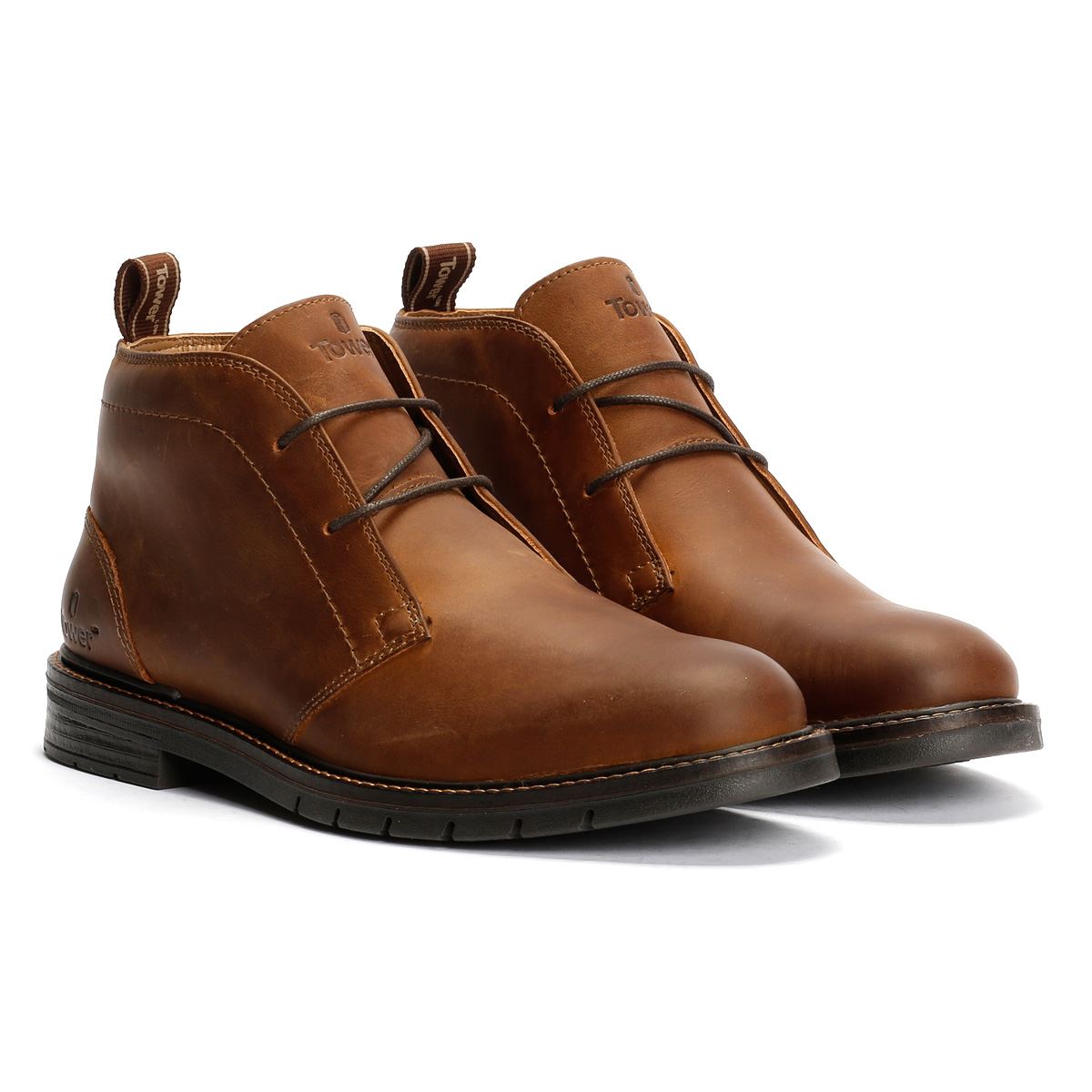 Tower London Armour Chukka Lace Bottes En Cuir Pour Hommes Fauve