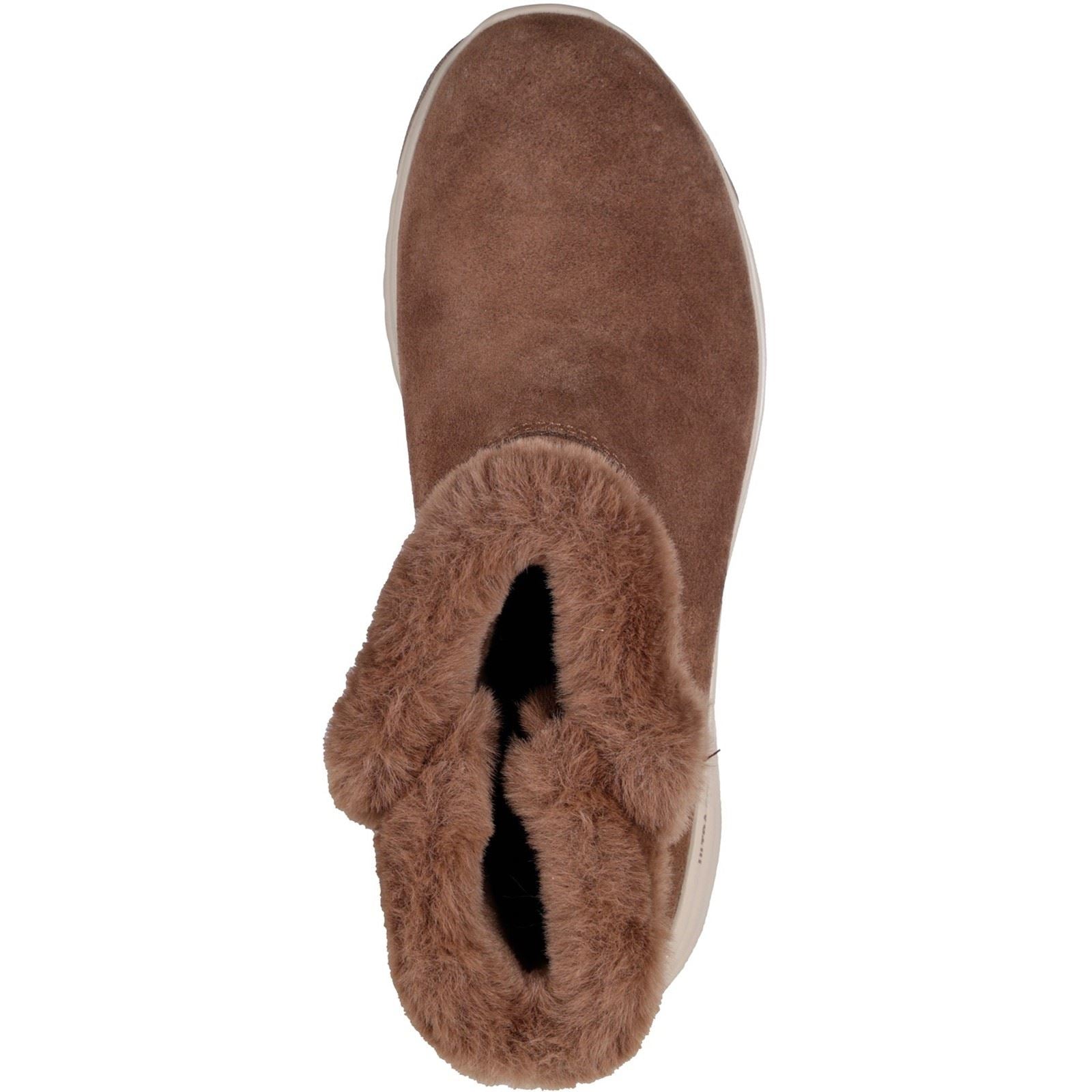 Skechers On-the-GO Stellar - Cozy Step Bottes De Cheville En Cuir Chocolat Pour Femmes Cozy Step Hiver