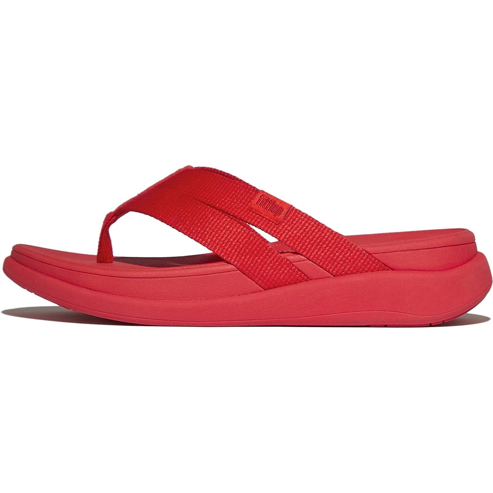Fitflop F-Mode Go Sandales Flip-Flop Rouges En Polyester Pour Femmes