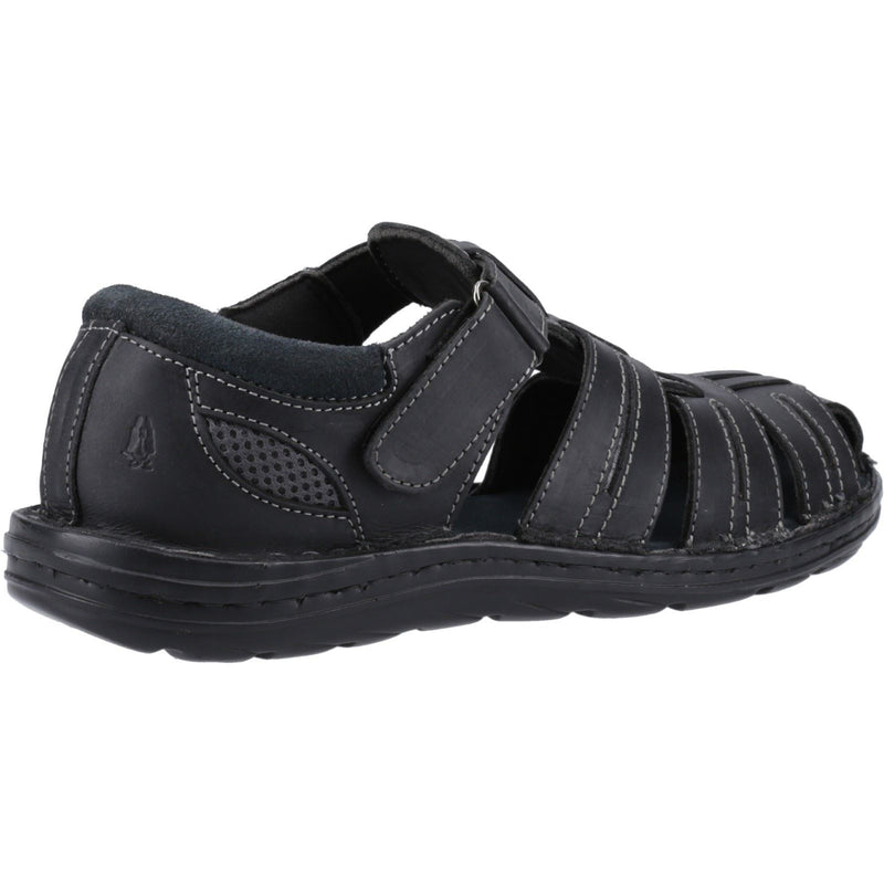 Hush Puppies Albert Sandales Noires Pour Hommes En Cuir