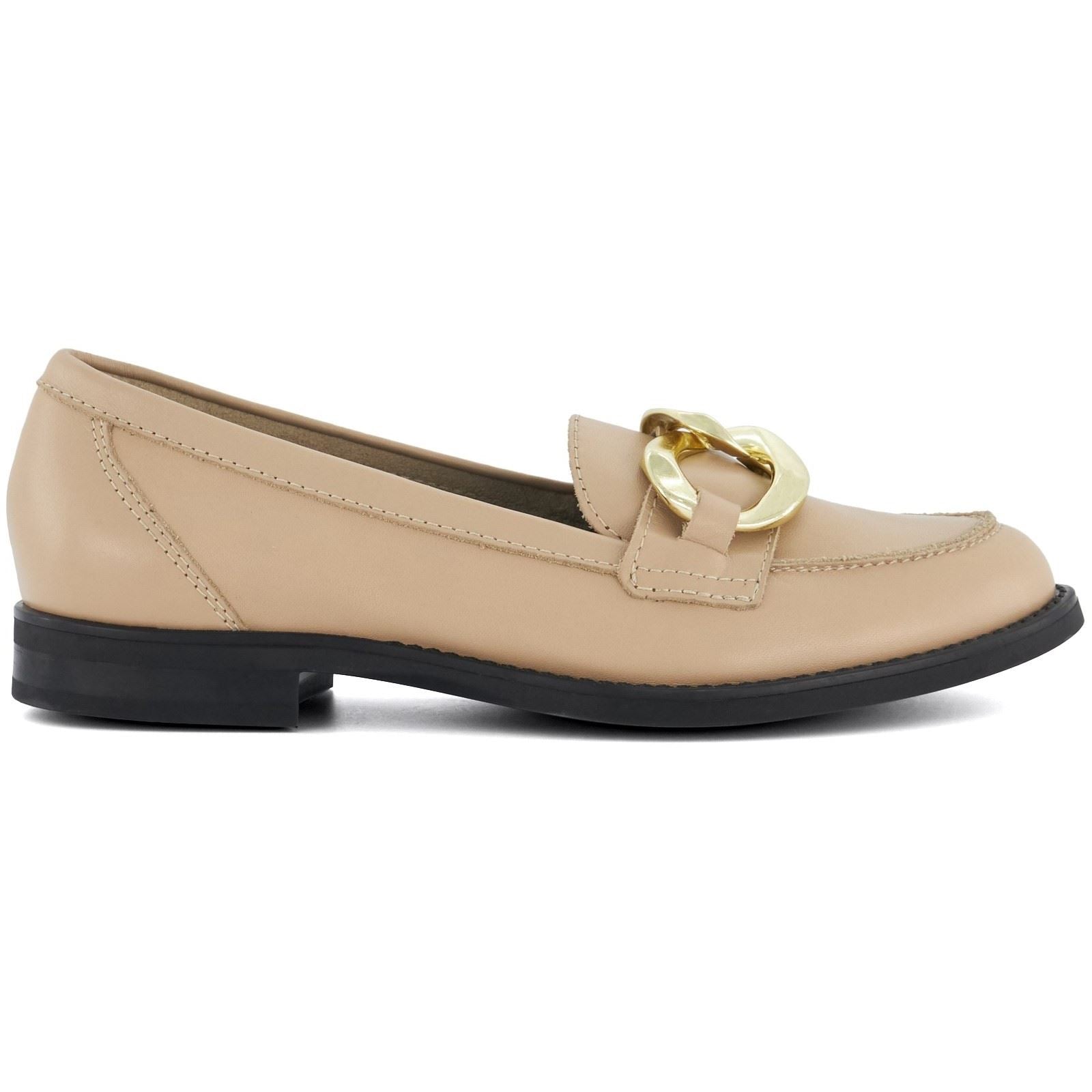 Dune Goddess Mocassins Camel Pour Femme En Cuir