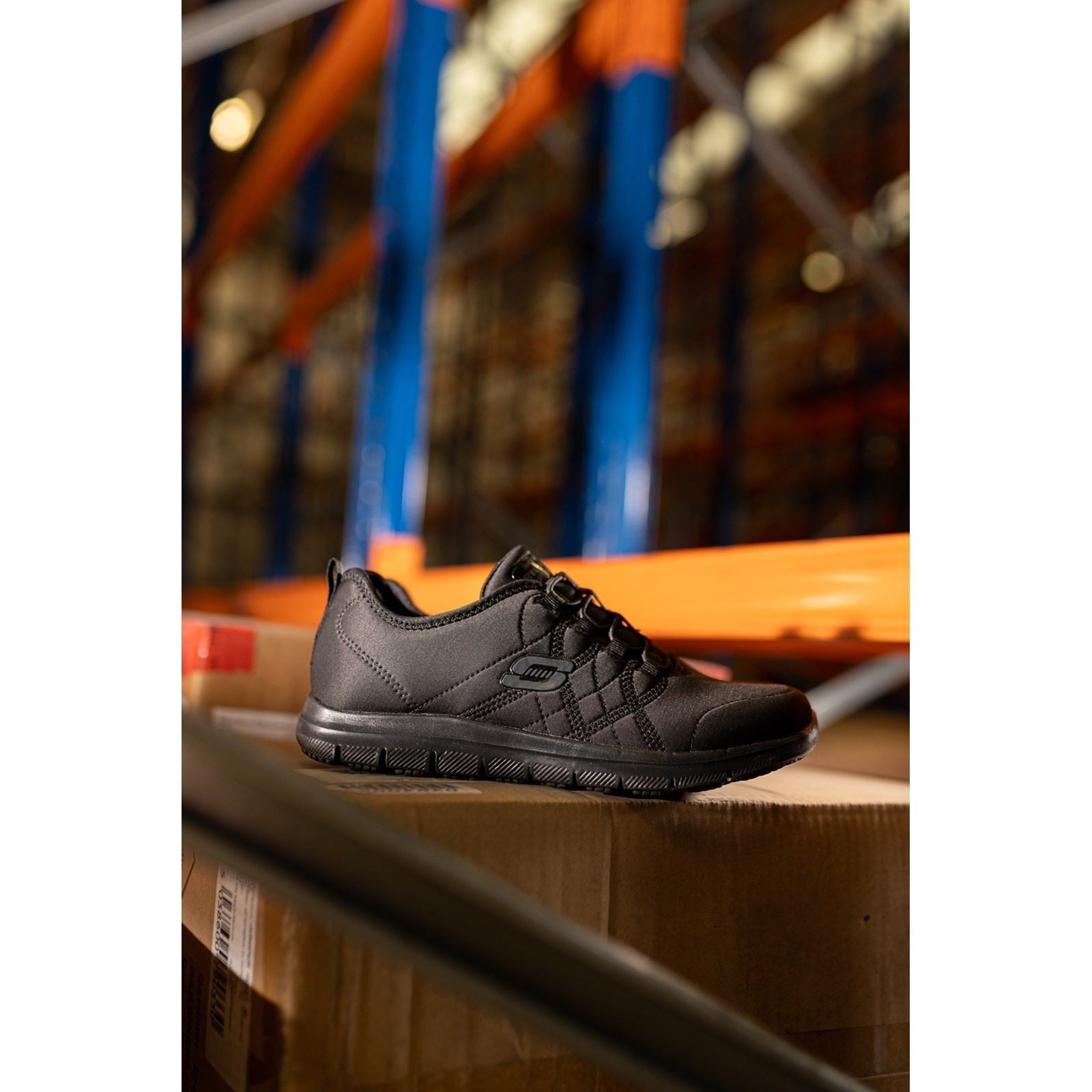 Skechers Workwear Ghenter Srelt Baskets De Sécurité Noires En Polyester Pour Femmes