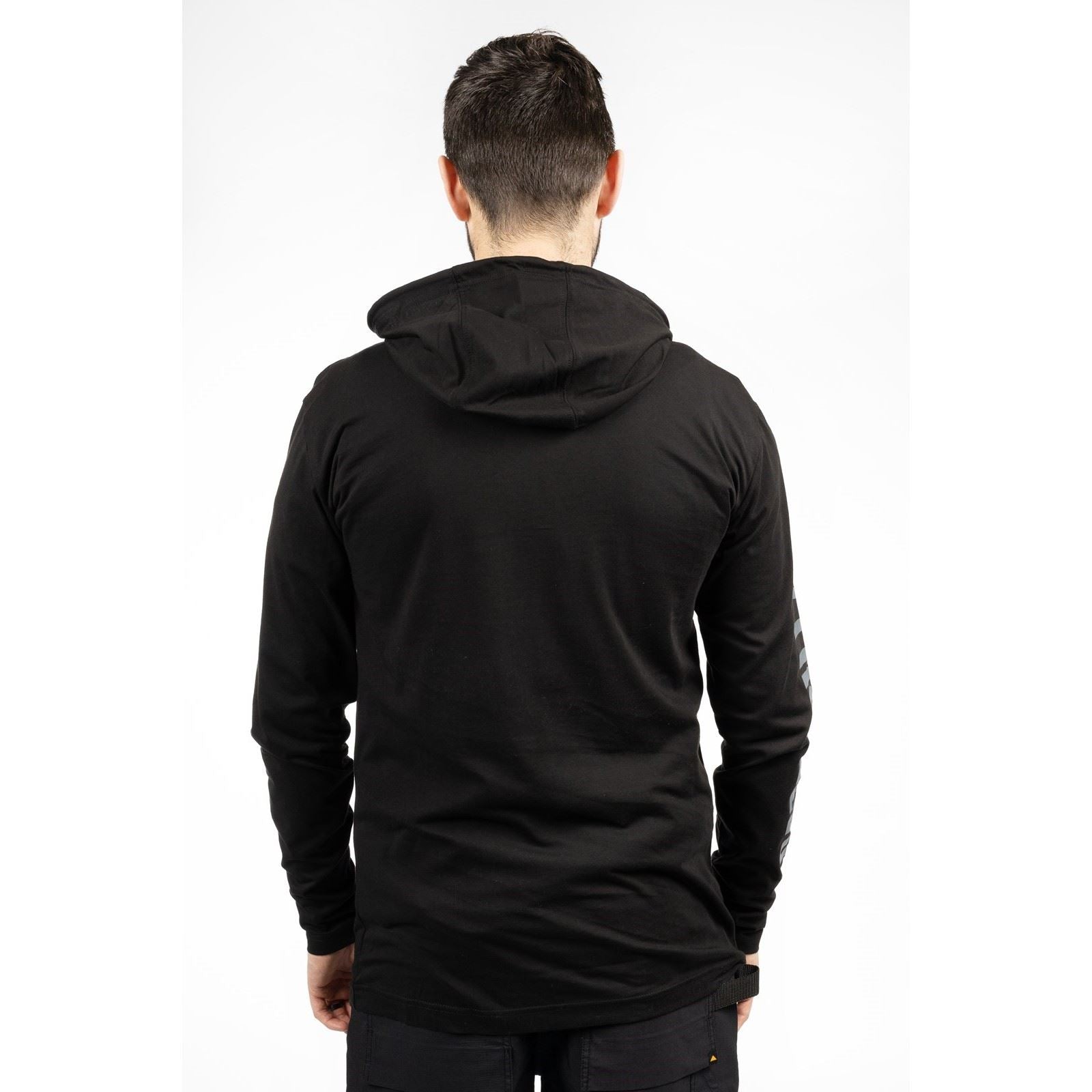 Caterpillar Hooded Long Sleeve T-Shirt Noir En Coton Pour Homme