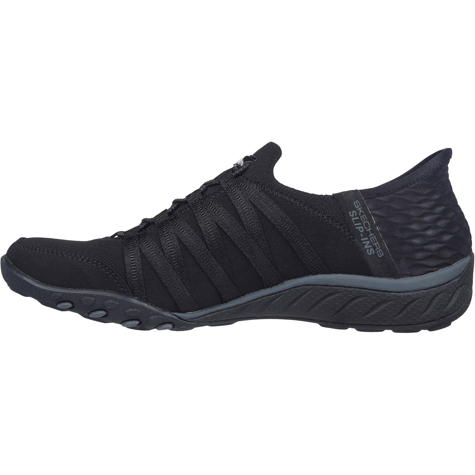 Skechers Breathe-Easy - Roll-With-Me Sneakers Noires Pour Femmes En Textile