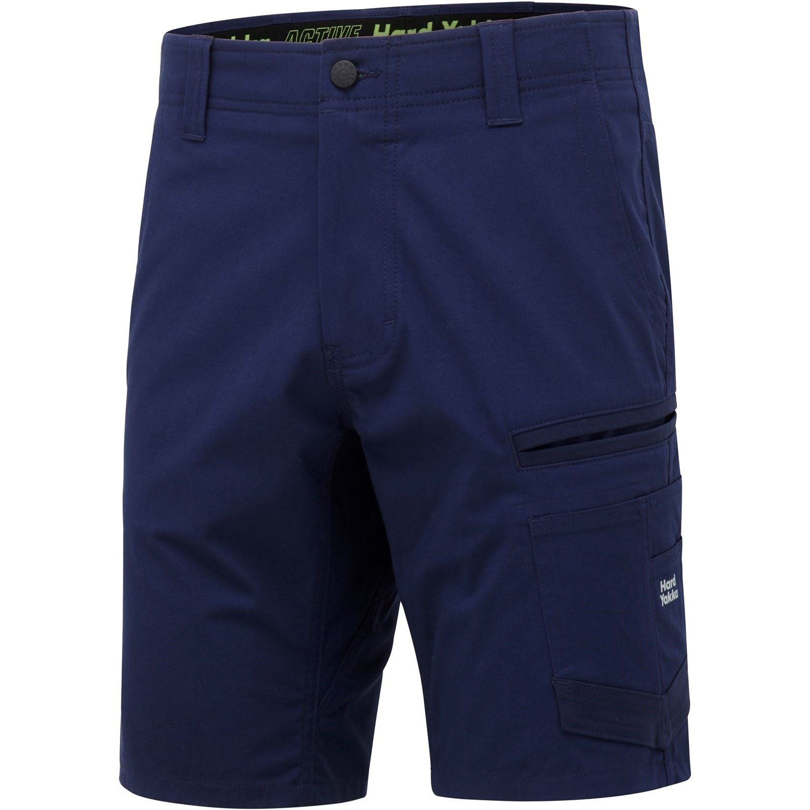 Hard Yakka Raptor Active Shorts En Coton Pour Hommes Bleu Longueur Genoux