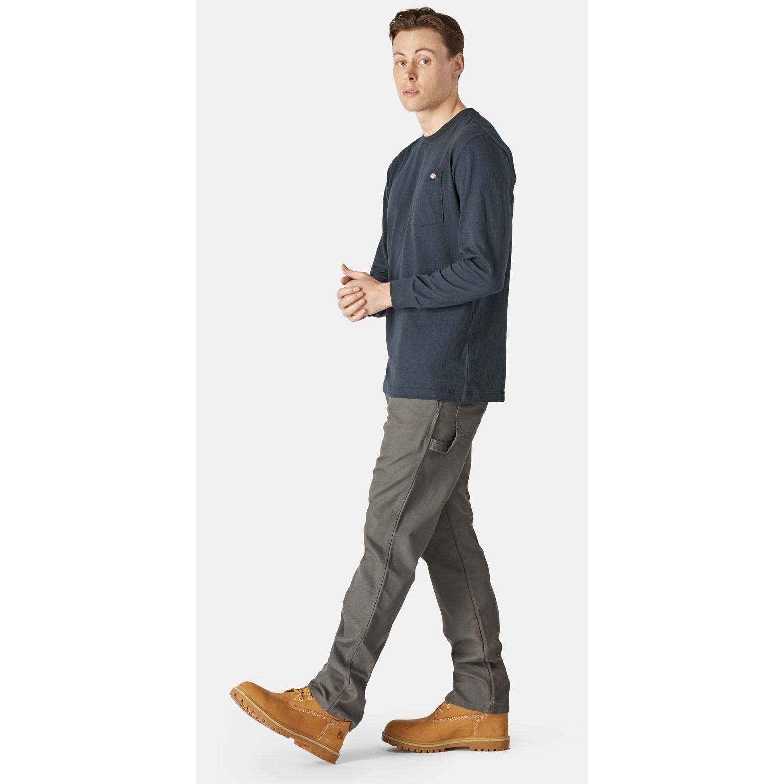 Dickies Pocket Long Sleeve T-Shirt Pour Hommes En Coton Bleu