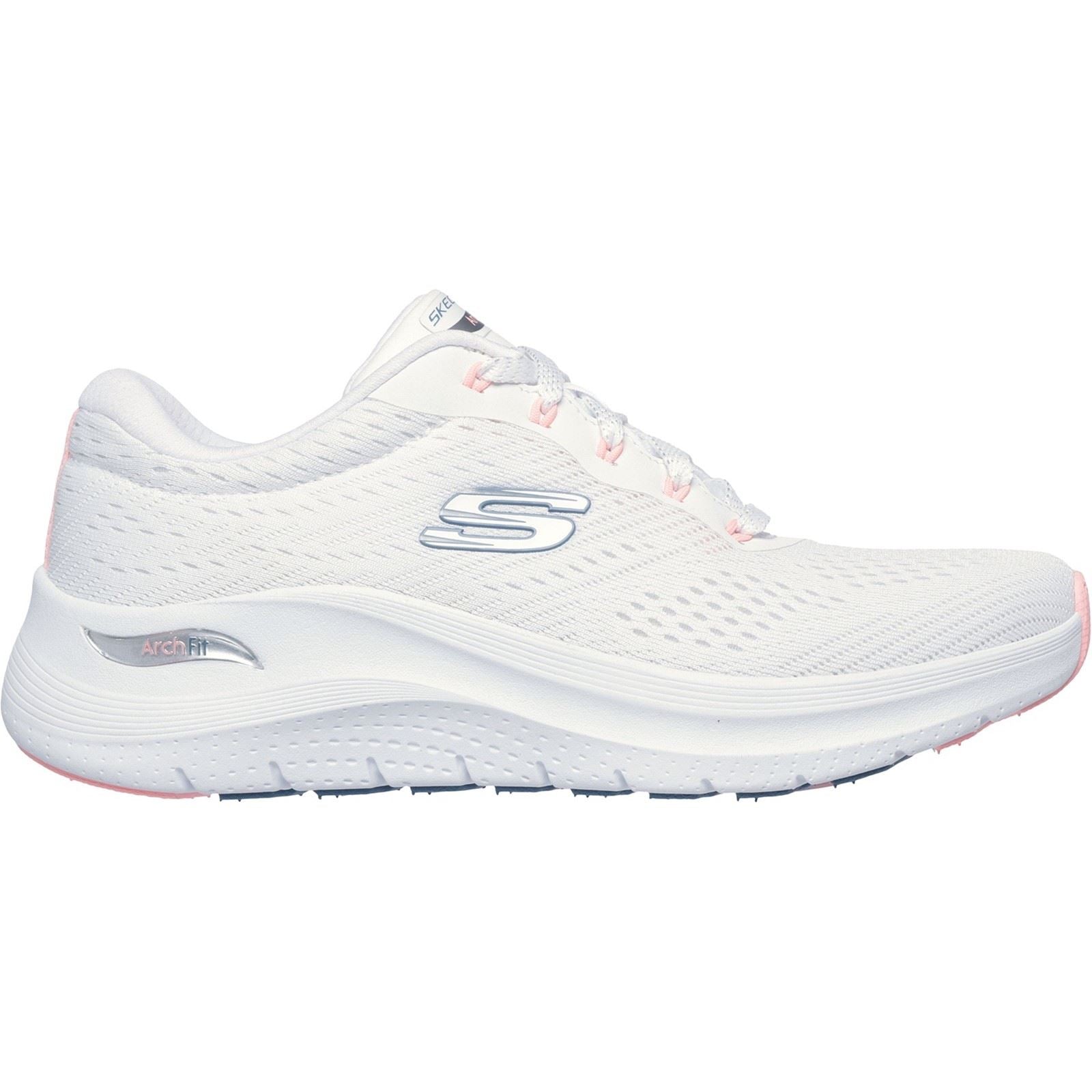 Skechers Arch Fit 2.0 Big League Chaussures De Sport Pour Femme En Textile Blanc/Rose/Bleu