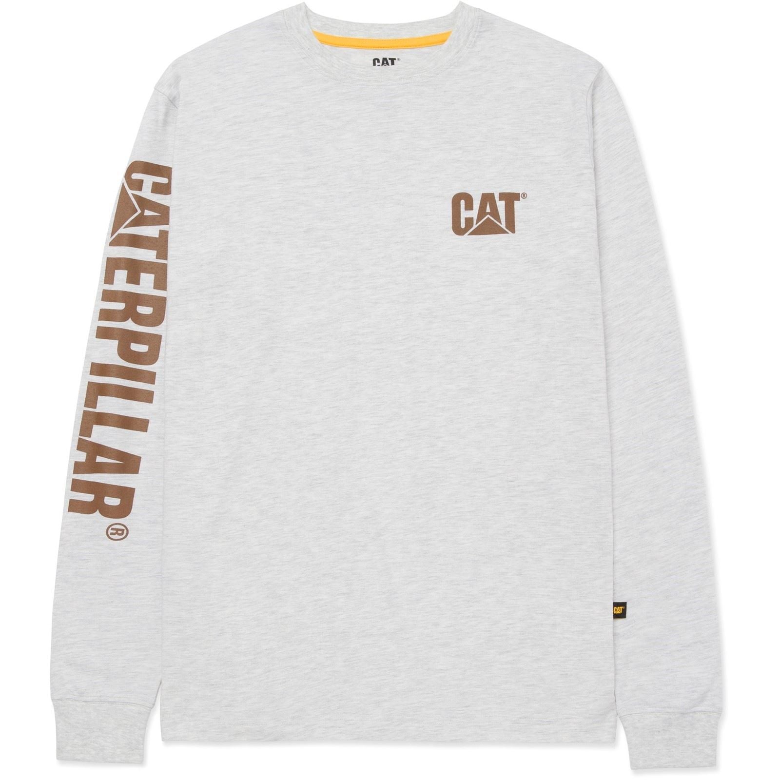 Caterpillar Trademark Banner Long Sleeve T-Shirt En Coton Pour Homme Crème