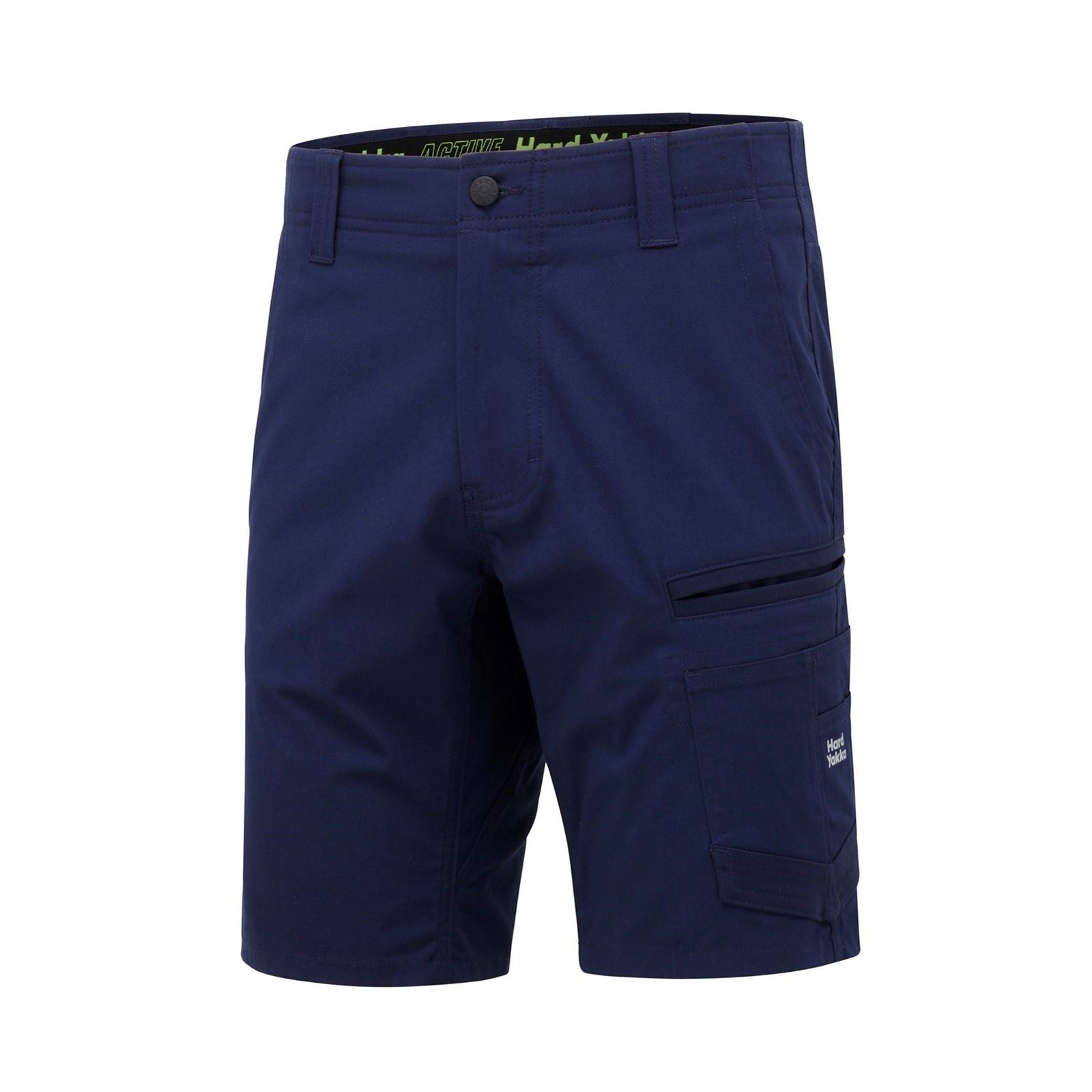 Hard Yakka Raptor Active Shorts En Coton Pour Hommes Bleu Longueur Genoux