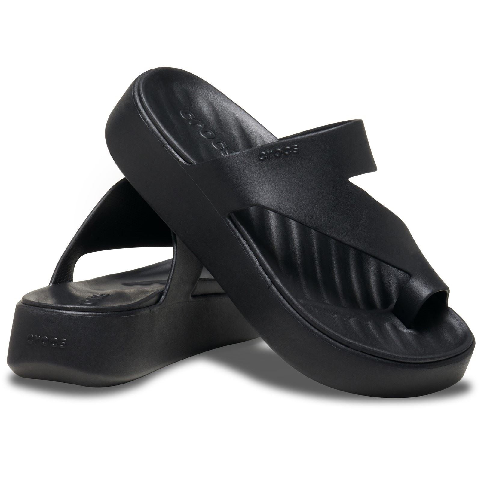 Crocs Getaway Platform Sandales Noires Pour Femme En Thermoplastique