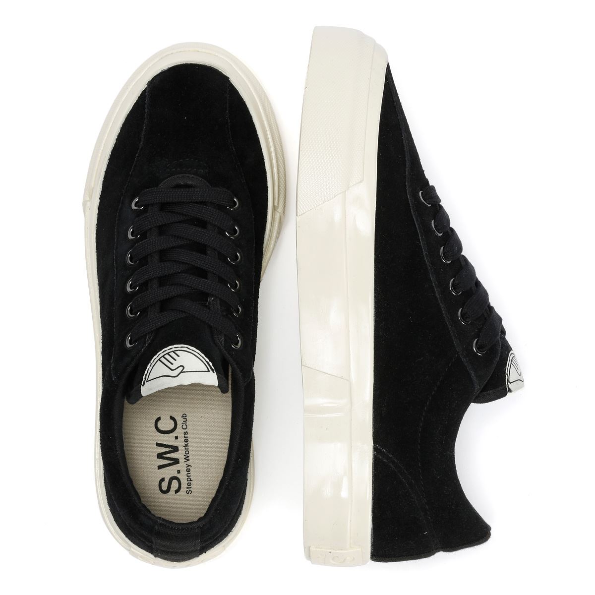 Stepney Workers Club Dellow L Baskets Noires Suede Pour Femmes