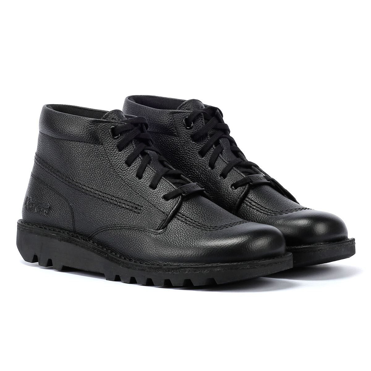 Kickers Kick Hi Tumble Bottes Noires En Cuir