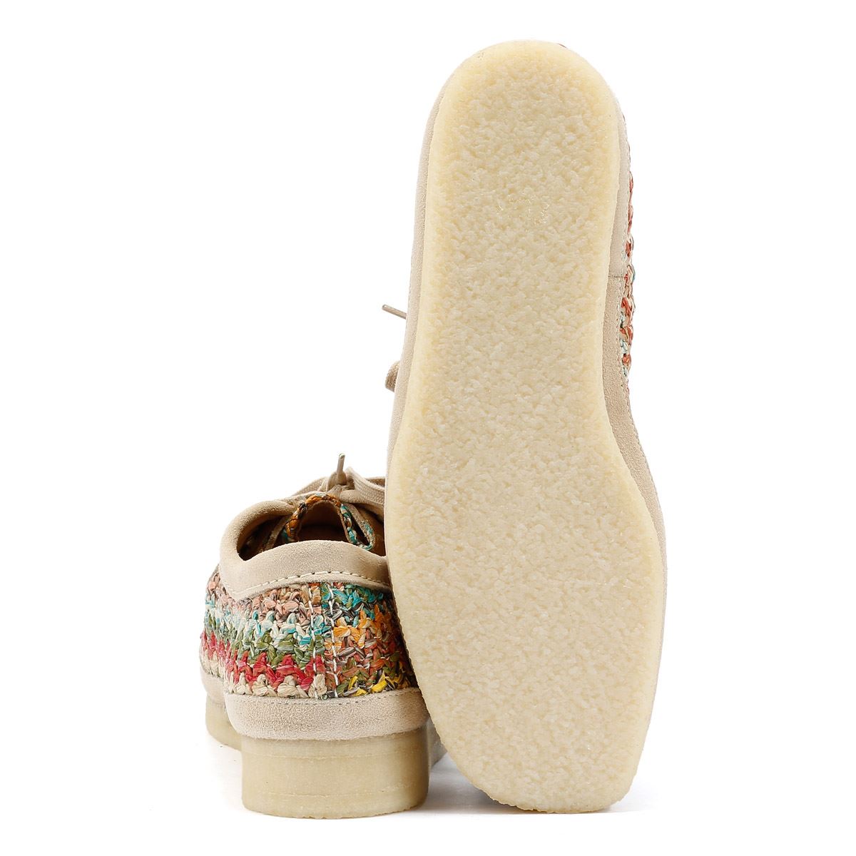 Clarks Originals Wallabee Raffia Chaussures À Lacets Multicolores Pour Homme