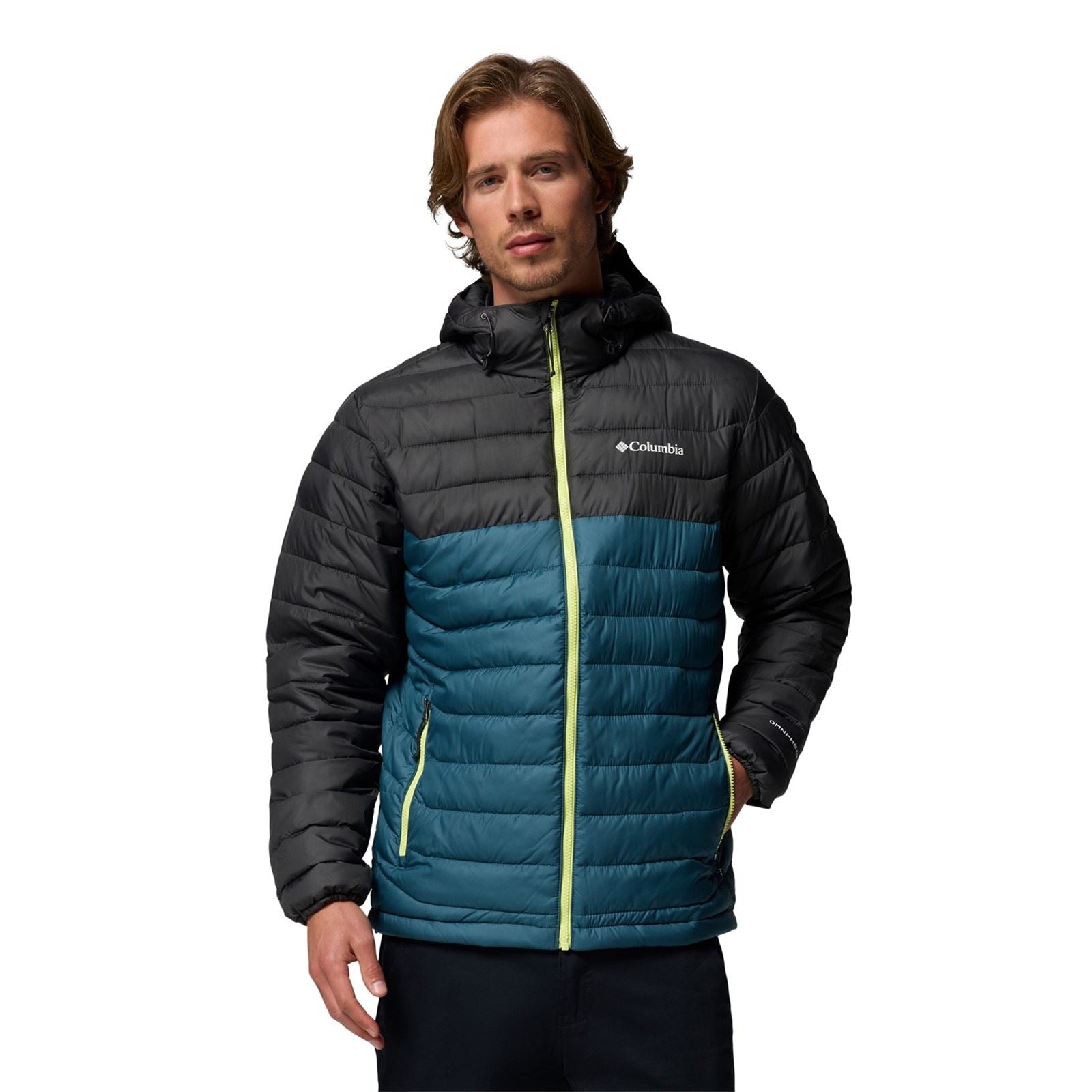 Columbia Powder Lite II Hooded Jacket Veste En Duvet Bleue Pour Homme