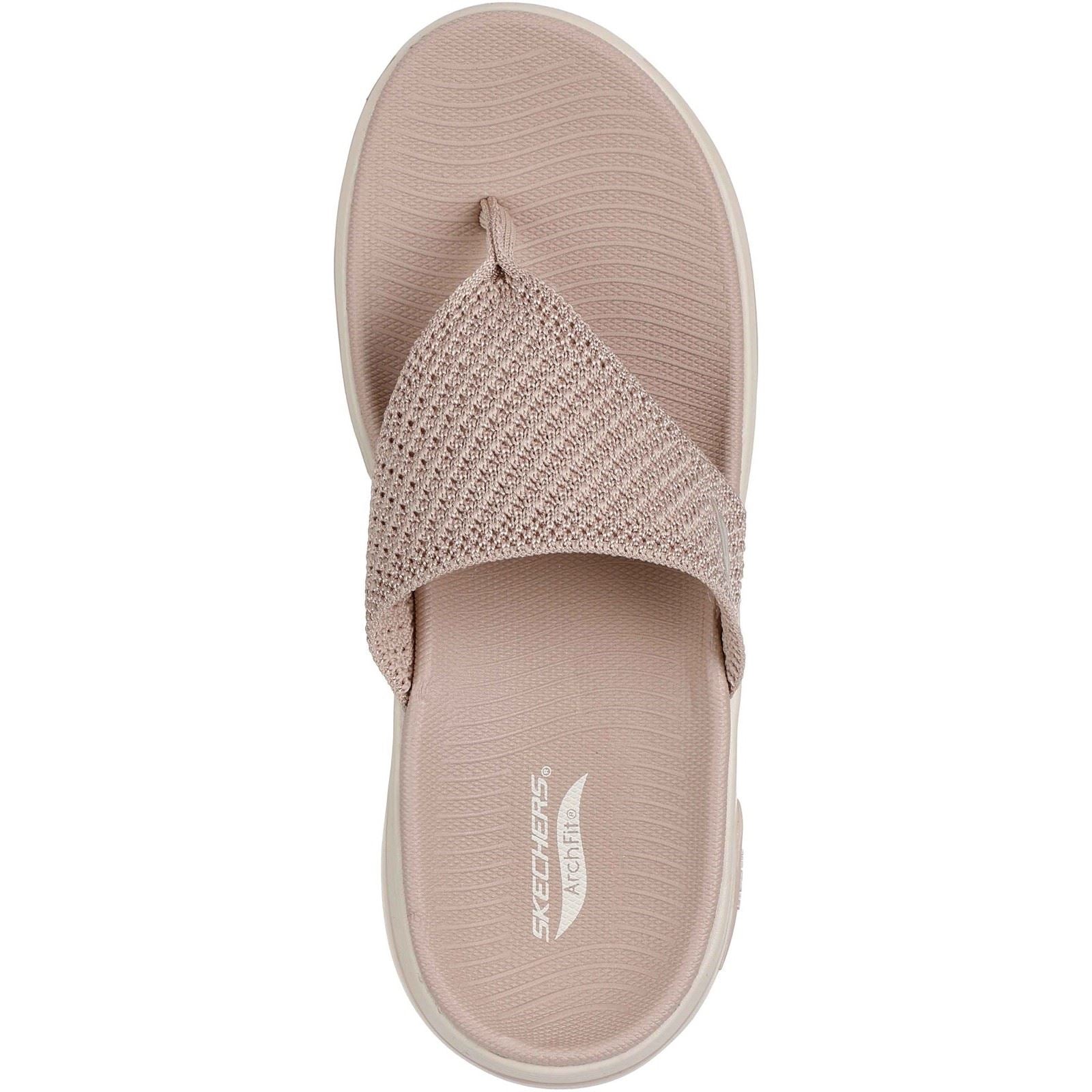 Skechers Go Walk Arch Fit 2.0 Sandales Taupe En Textile Pour Femmes