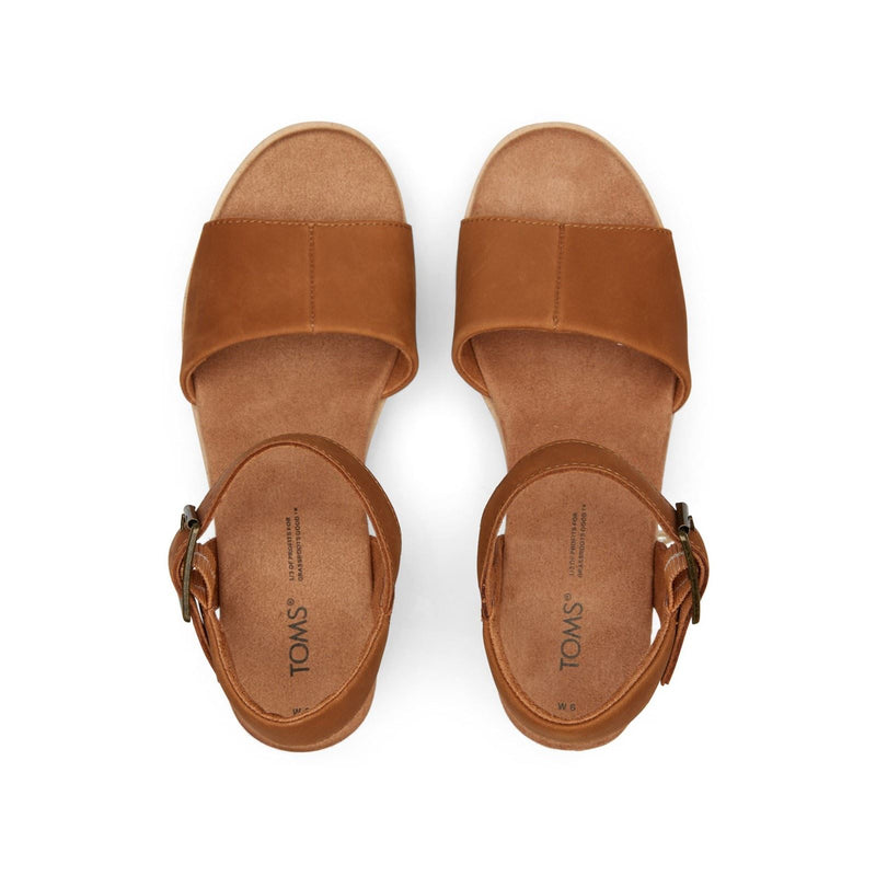 TOMS Diana Compensées En Cuir Pour Femme, Couleur Fauve