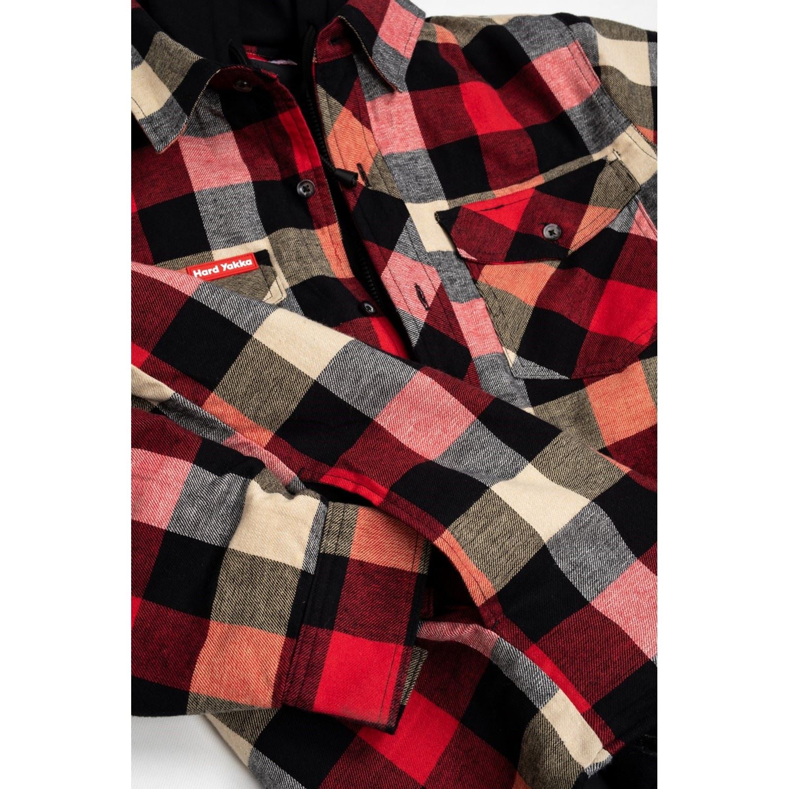 Hard Yakka Quilted Flannel Shacket Veste Chemise Rouge Pour Homme