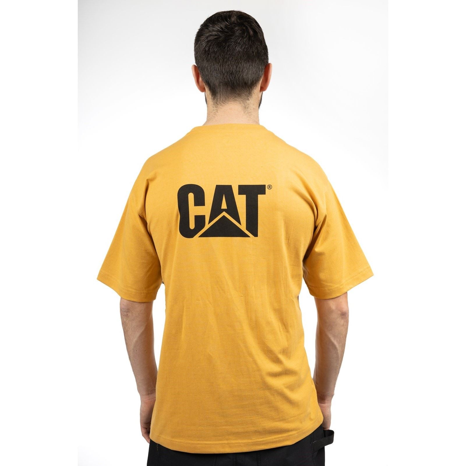 Caterpillar W05324 Trademark T-Shirts À Manches Courtes En Coton Pour Hommes Jaunes