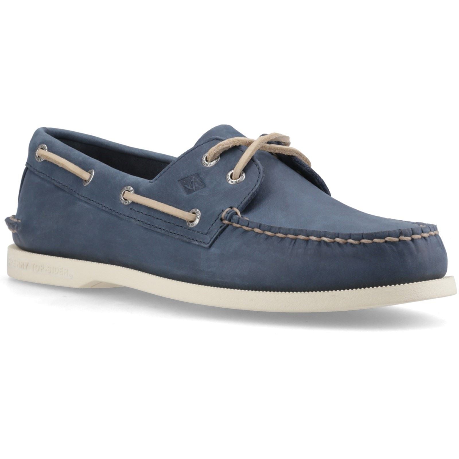 Sperry Authentic 2 Eye Boat Chaussures De Bateau Pour Hommes En Cuir Navy