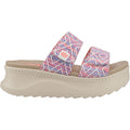 HEYDUDE Delray Slide Surf Baja Sandales Pour Femmes En Mélange De Polyester Bleu/Rose/Multicolore