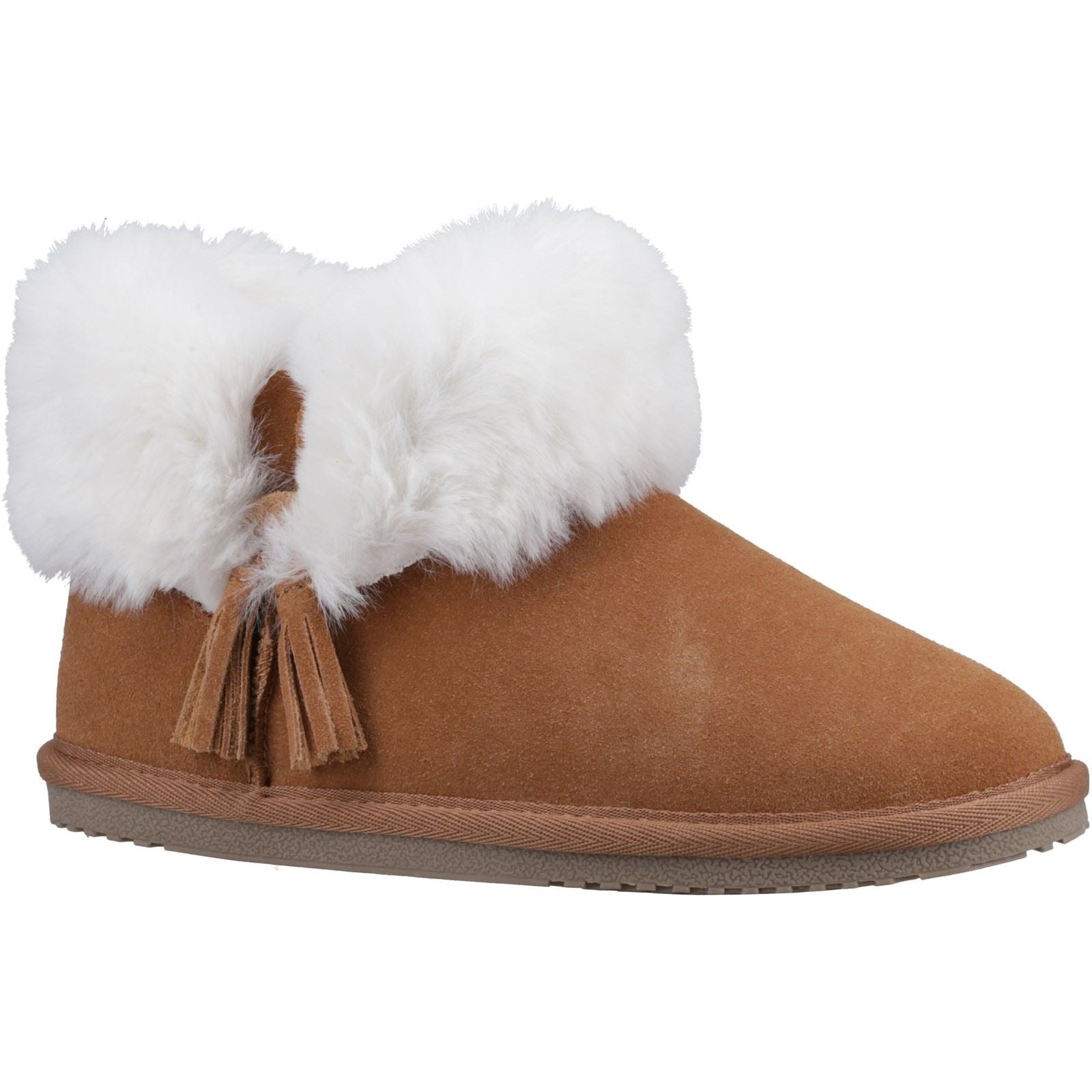 Hush Puppies Ayana Chaussons En Fausse Fourrure Pour Femmes Couleur Tan