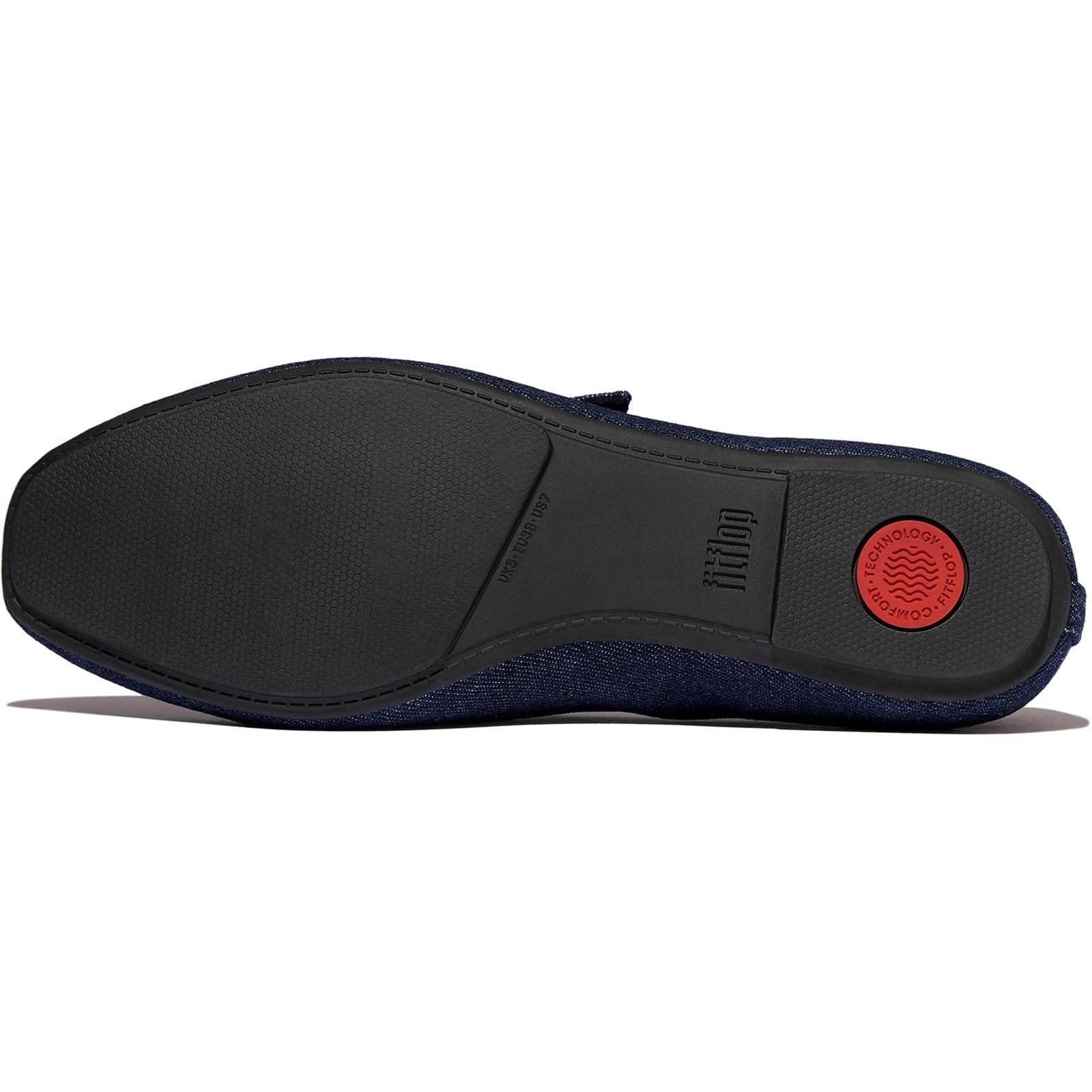 Fitflop Delicato Chaussures En Denim Foncé Pour Femmes En Polyester