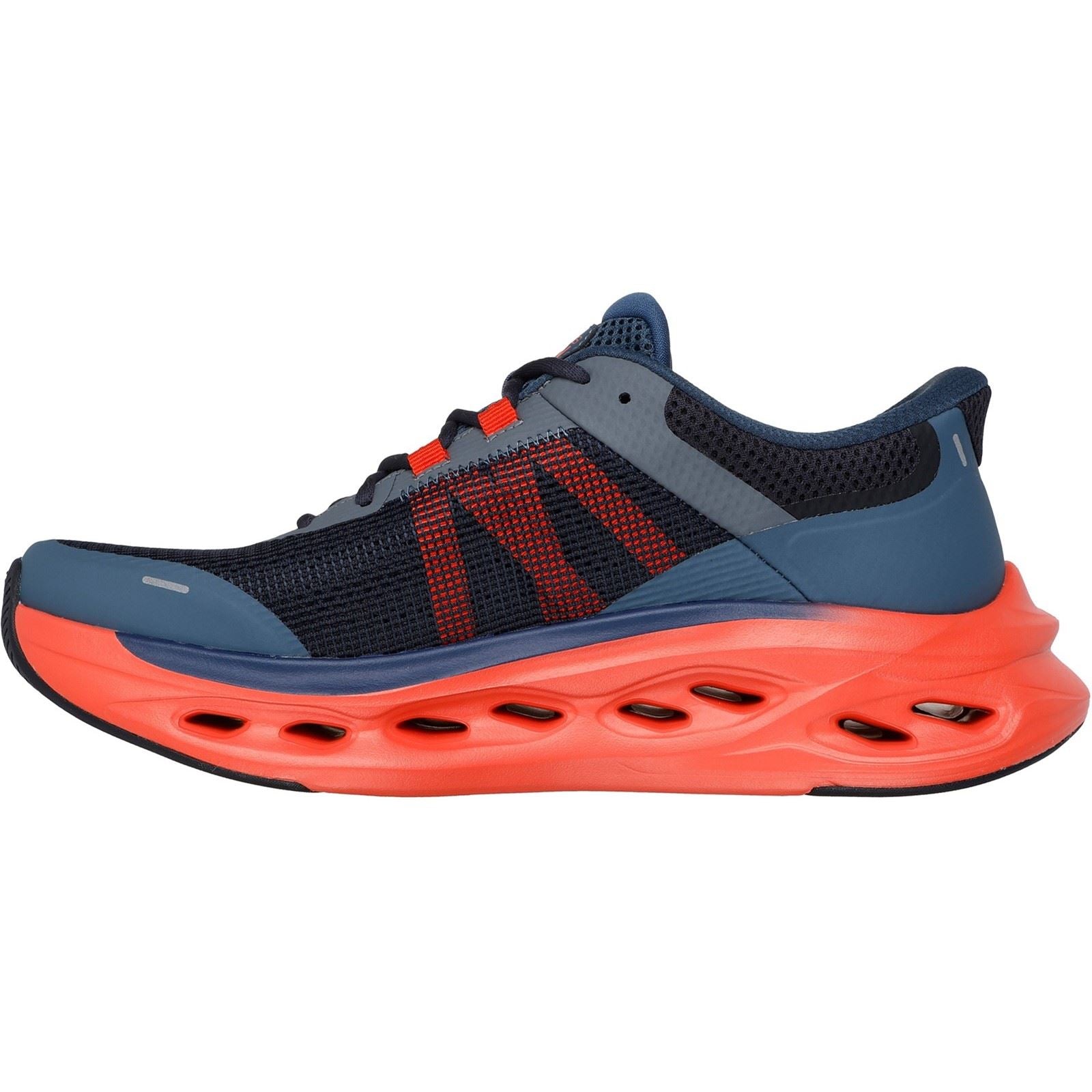 Skechers Performance Max Cushioning Glide Step Chaussures De Sport Pour Hommes Bleu Marine/Orange
