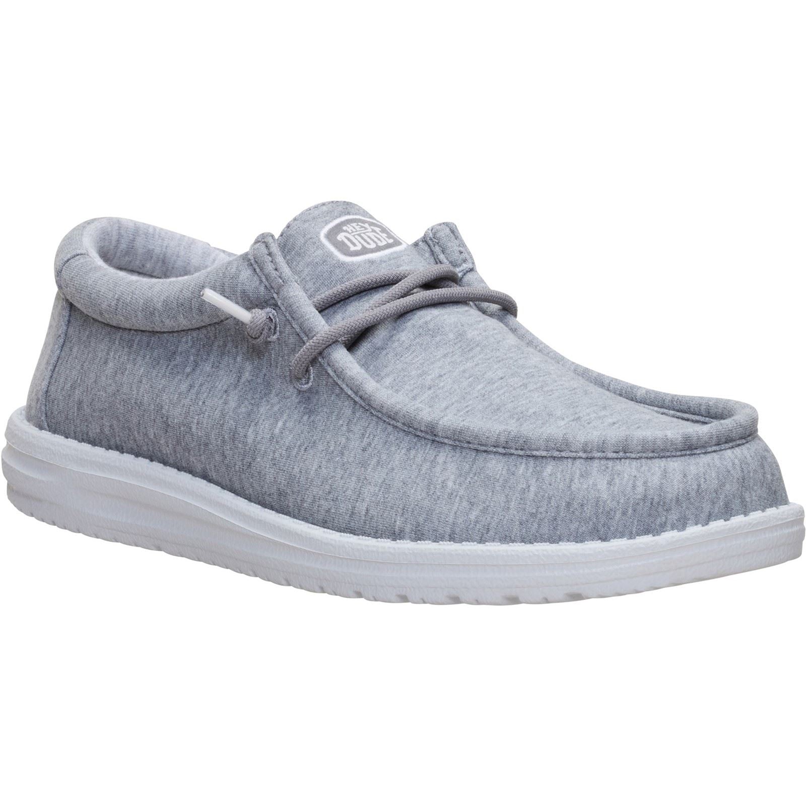 HEYDUDE Wally Stretch Jersey Mocassins Gris Pour Homme En Textile