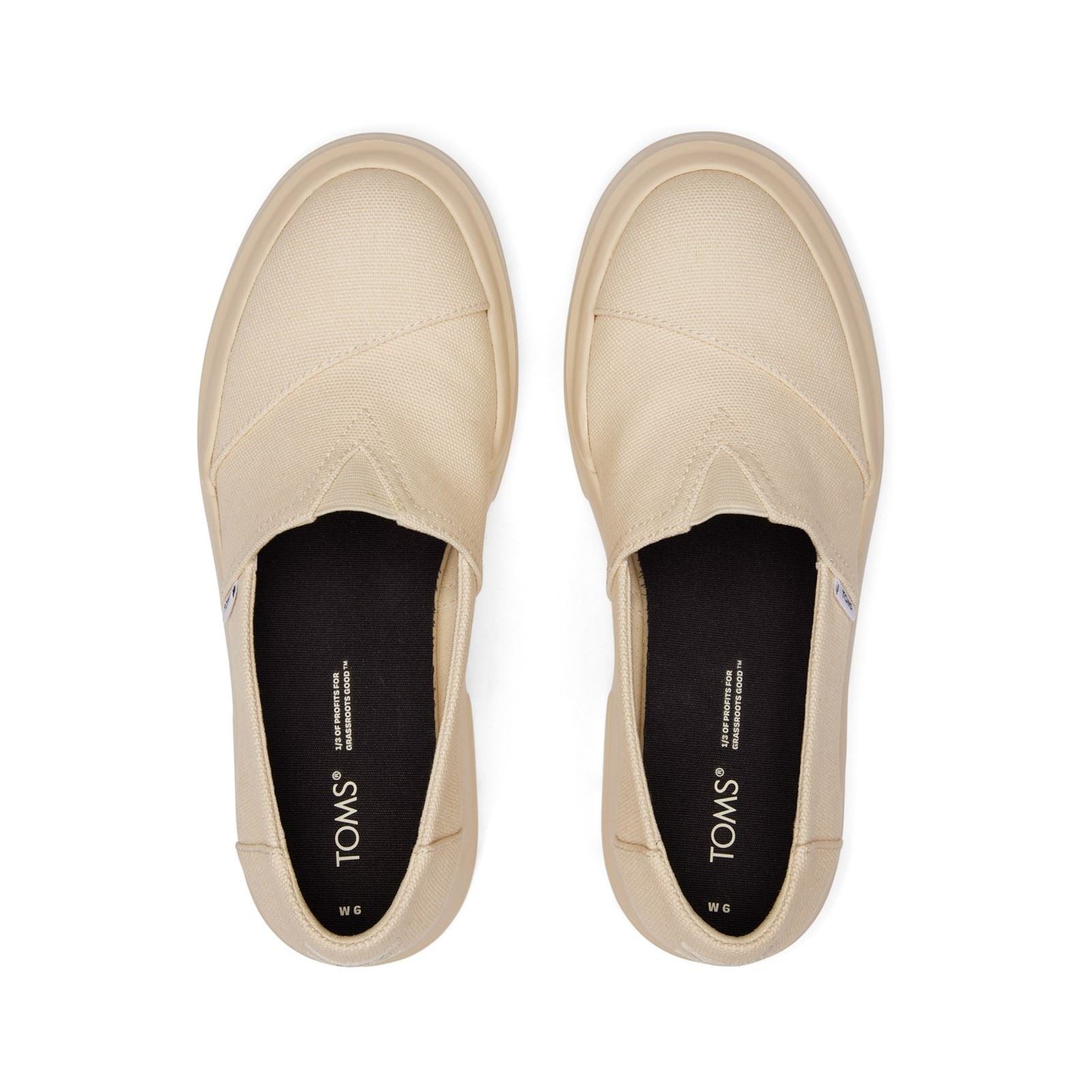 TOMS Alpargata Combat Low Mocassins Beiges Pour Femmes En 100 % Coton