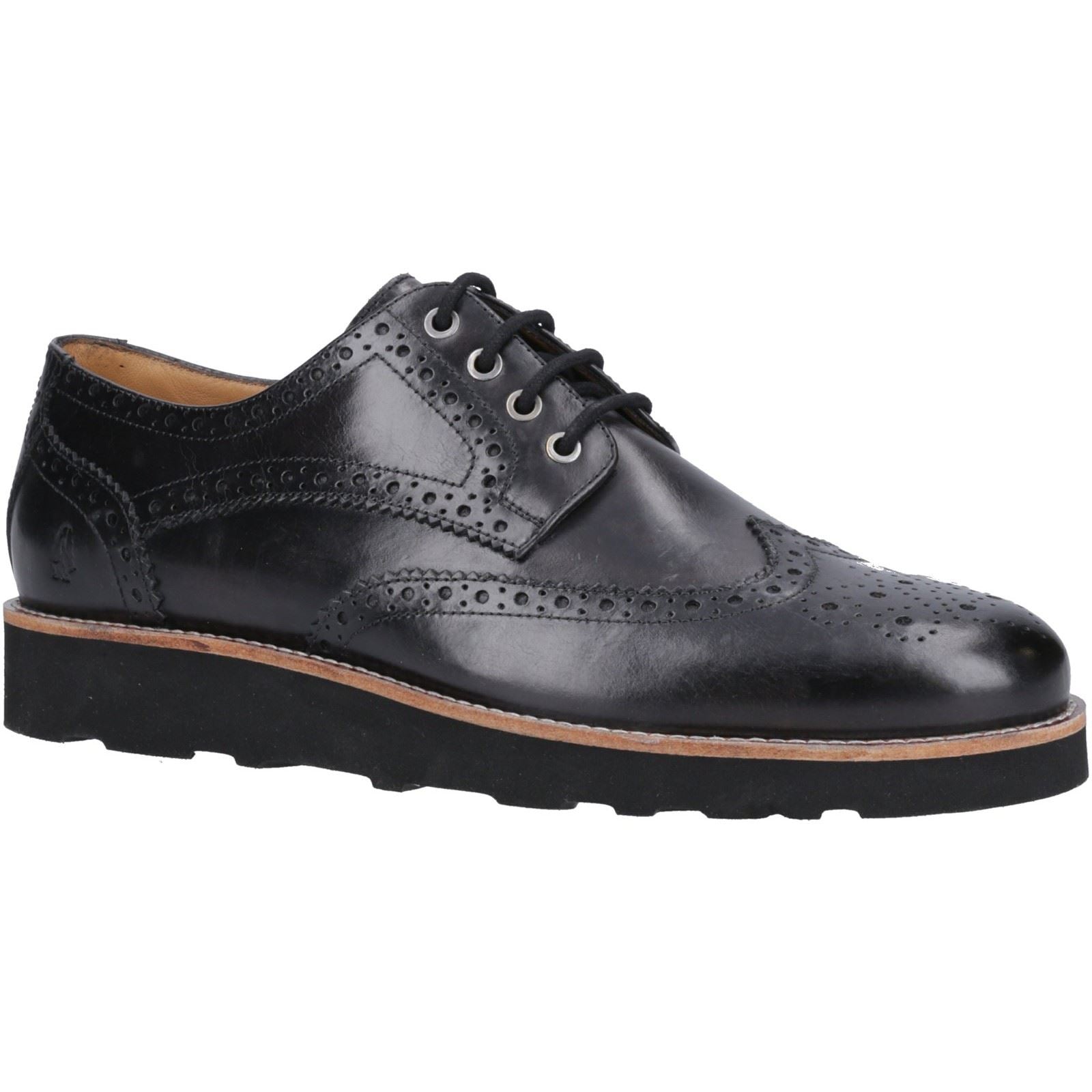 Hush Puppies Kendrick Chaussures Richelieu Noires En Cuir Pour Hommes