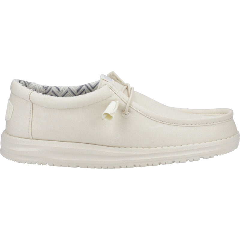 HEYDUDE Wally Canvas Chaussures Bateau Blanches En Coton 100% Pour Hommes