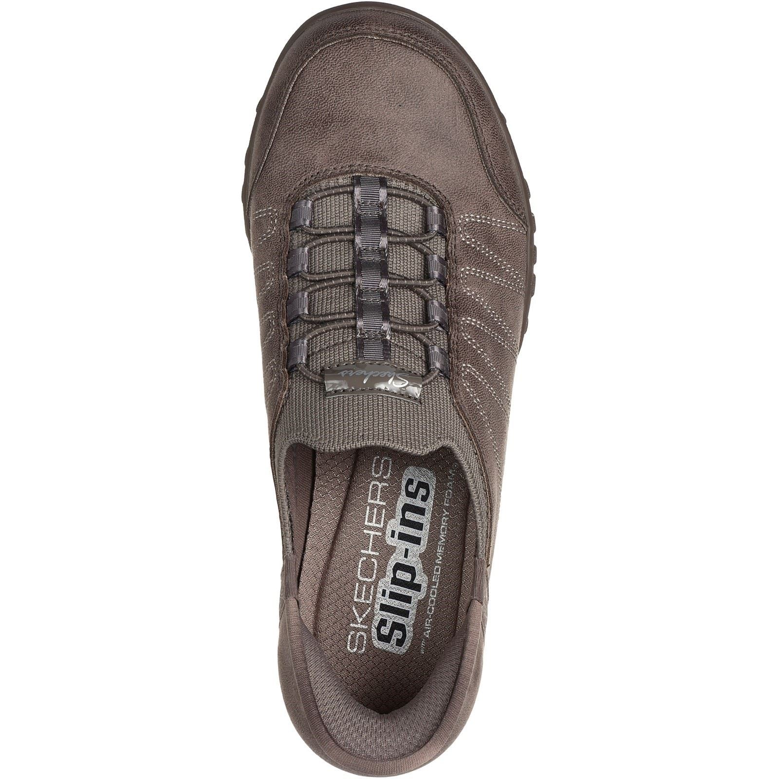 Skechers Breathe-Easy Home-Body Baskets Pour Femmes En Toile De Couleur Taupe Foncé
