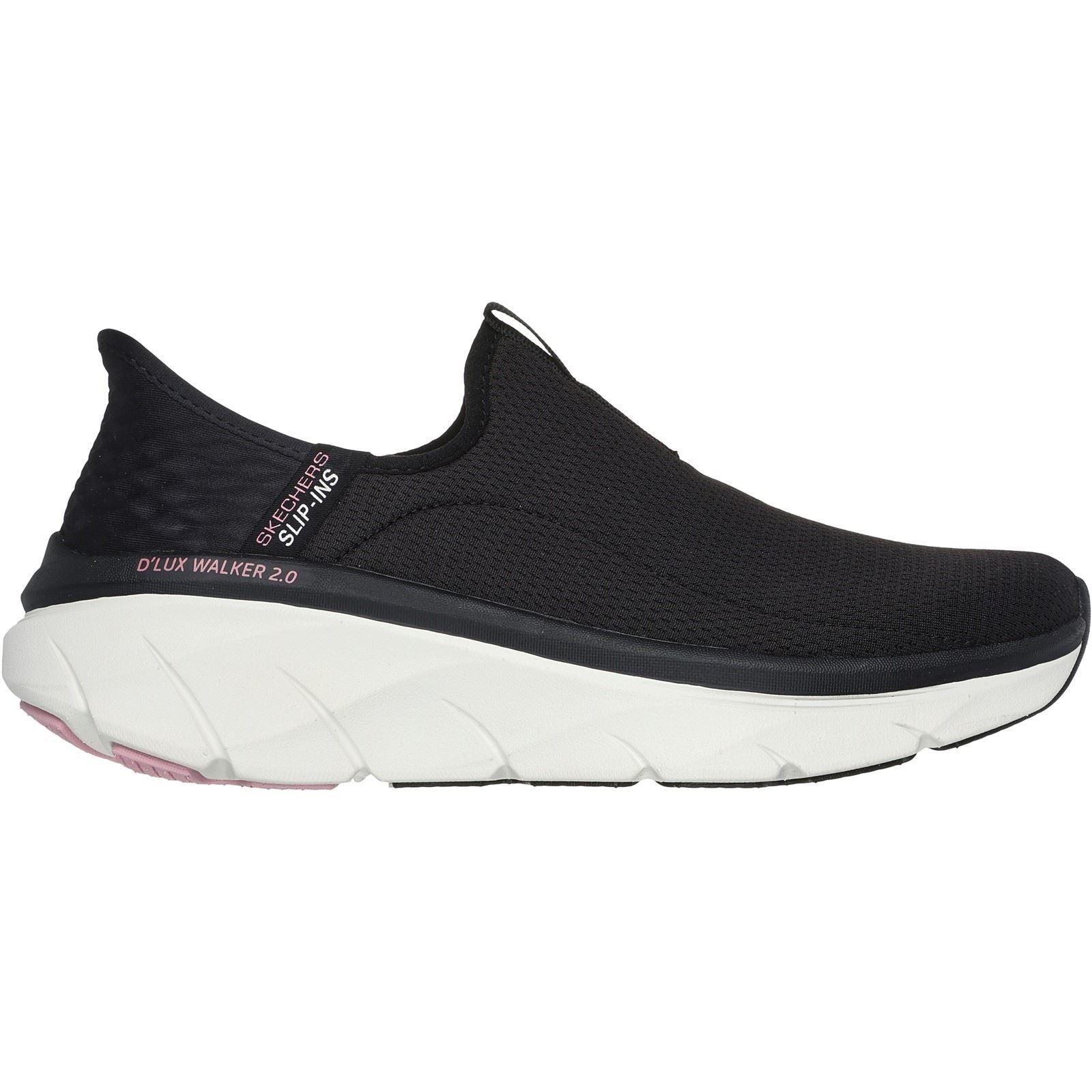 Skechers D'Lux Walker 2.0 Baskets En Synthétique Pour Femme Noir/Rose