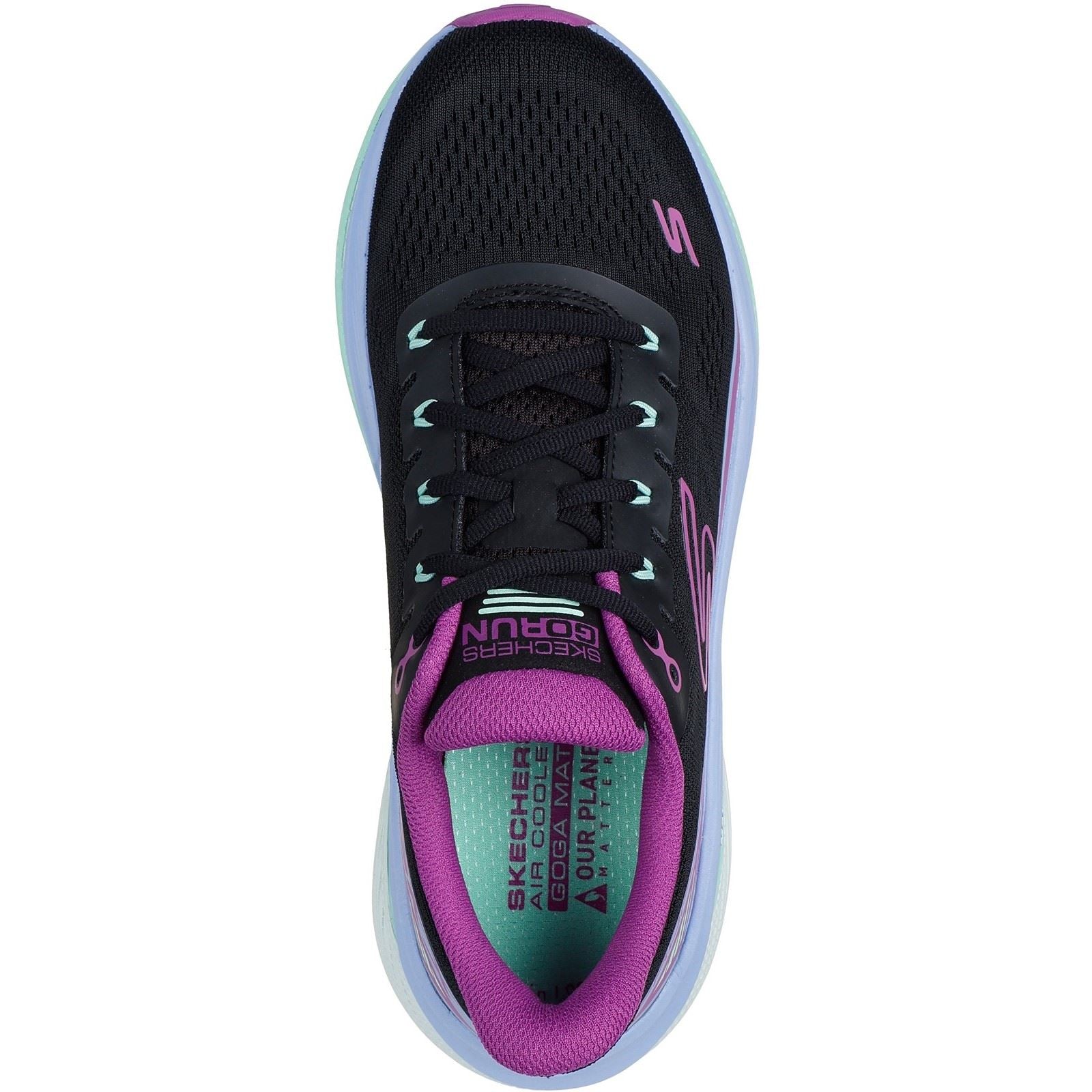 Skechers Performance Max Cushioning Propulsion Chaussures De Sport Femme Noires/violettes En Textile