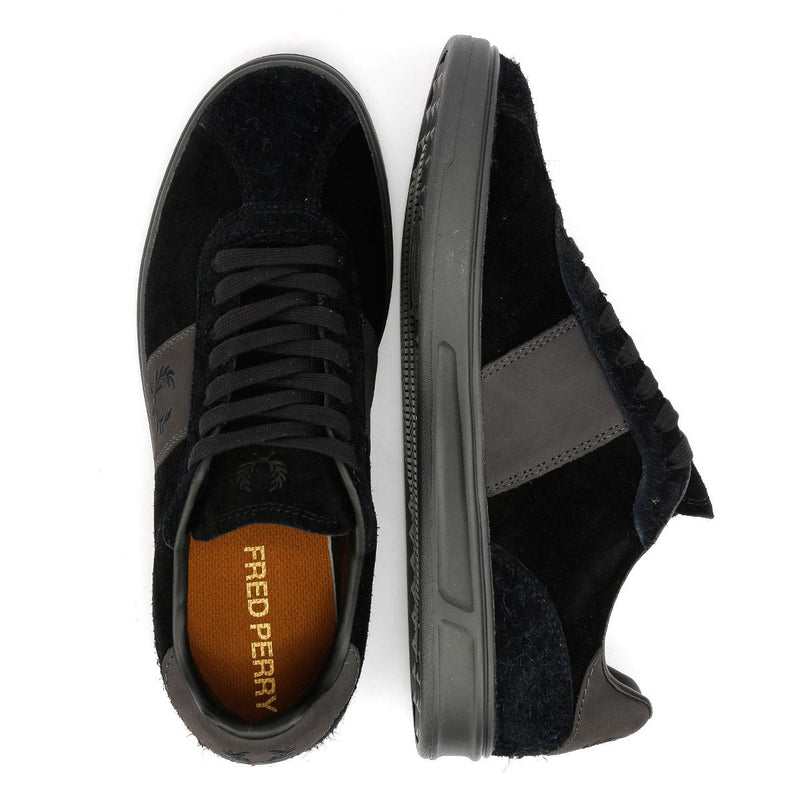 Fred Perry Suede Baskets Pour Hommes En Daim Noir