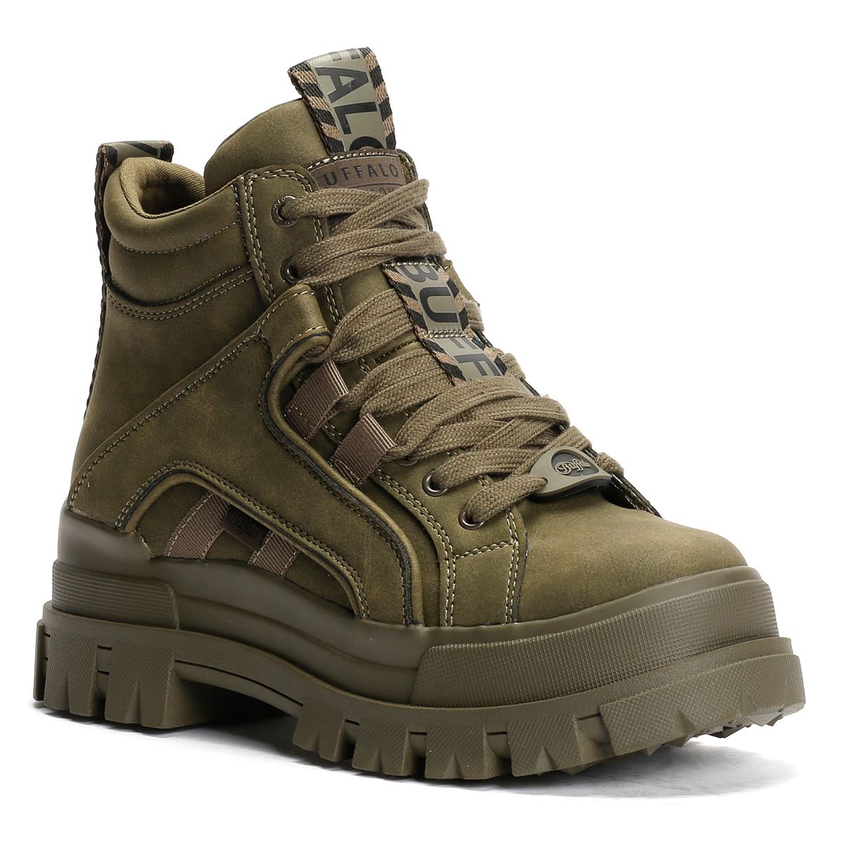 Buffalo Aspha NC Mid Bottes Vertes Pour Femmes