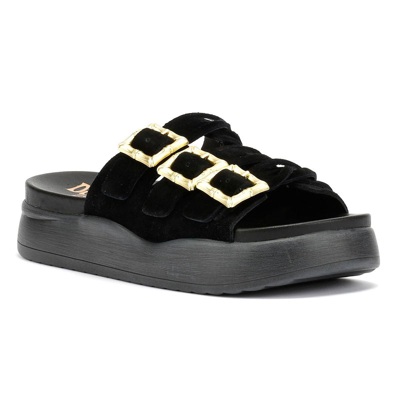 Desert Fleur Gypsum  Sandales Noires Pour Femmes En Suède