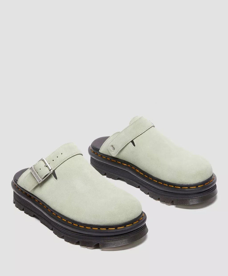 Dr. Martens Zebzag EH Sabots Verts En Suède