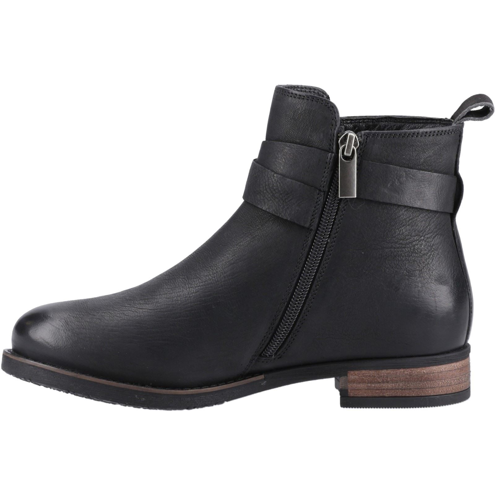 Hush Puppies Elise Bottes Noires En Cuir Pour Femmes